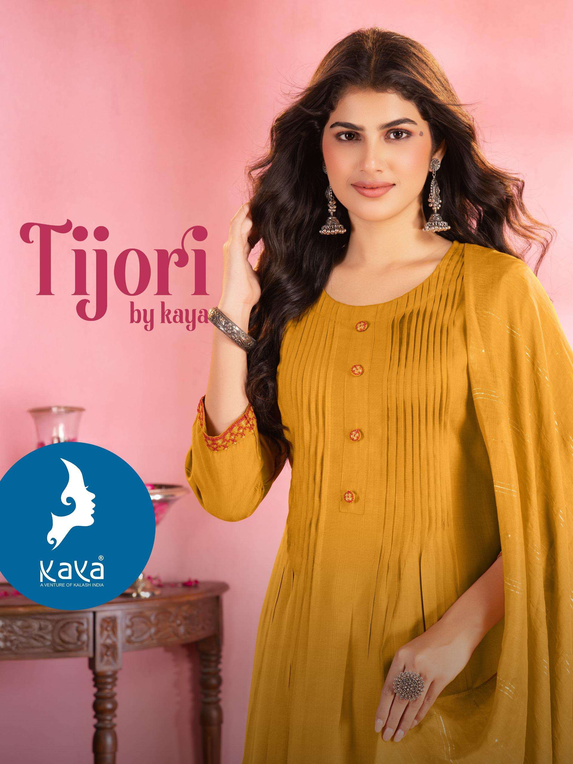 TIJORI BY KAYA KURTI IN VERTICAN SILK WITH FANCY CHANDERI DUPATTA 3 PIECE CONCEPT IN ANARKALI