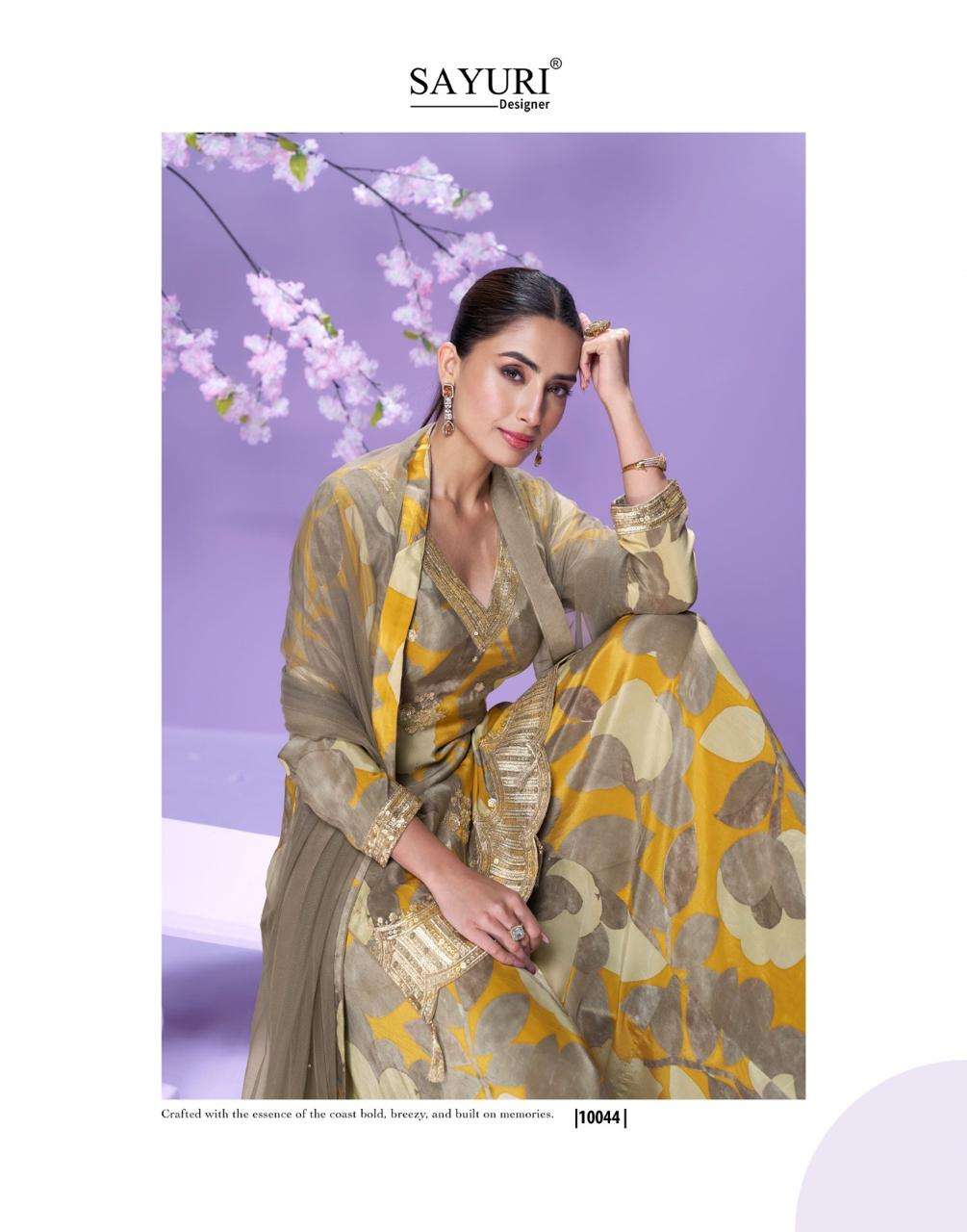 VAANI BY SAYURI DESIGNER IN REAL PREMIUM CHINON SILK WITH HEAVY EMBROIDERED WORK TOP