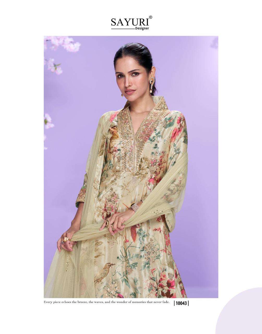 VAANI BY SAYURI DESIGNER IN REAL PREMIUM CHINON SILK WITH HEAVY EMBROIDERED WORK TOP