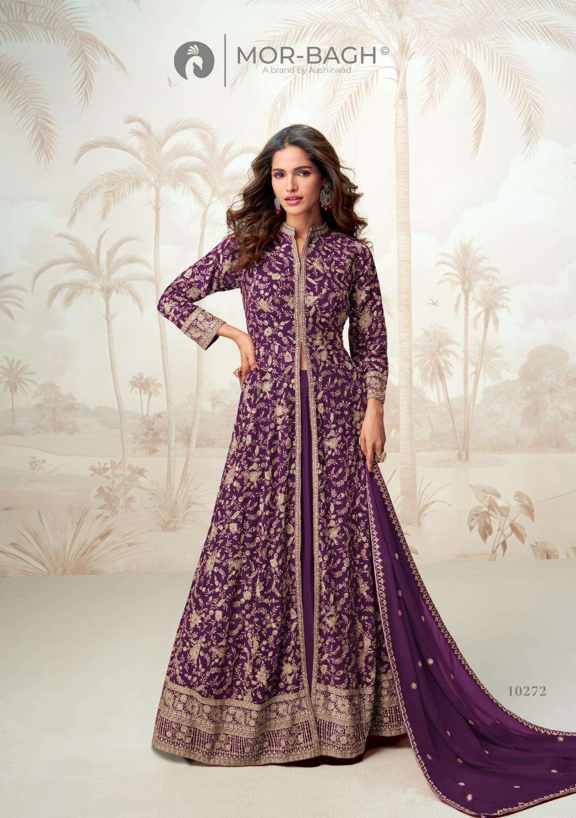 VAMIKA BY AASHIRWAD CREATION IN REAL GEORGETTE READYMADE DRESS WITH EMBROIDERY WORK 