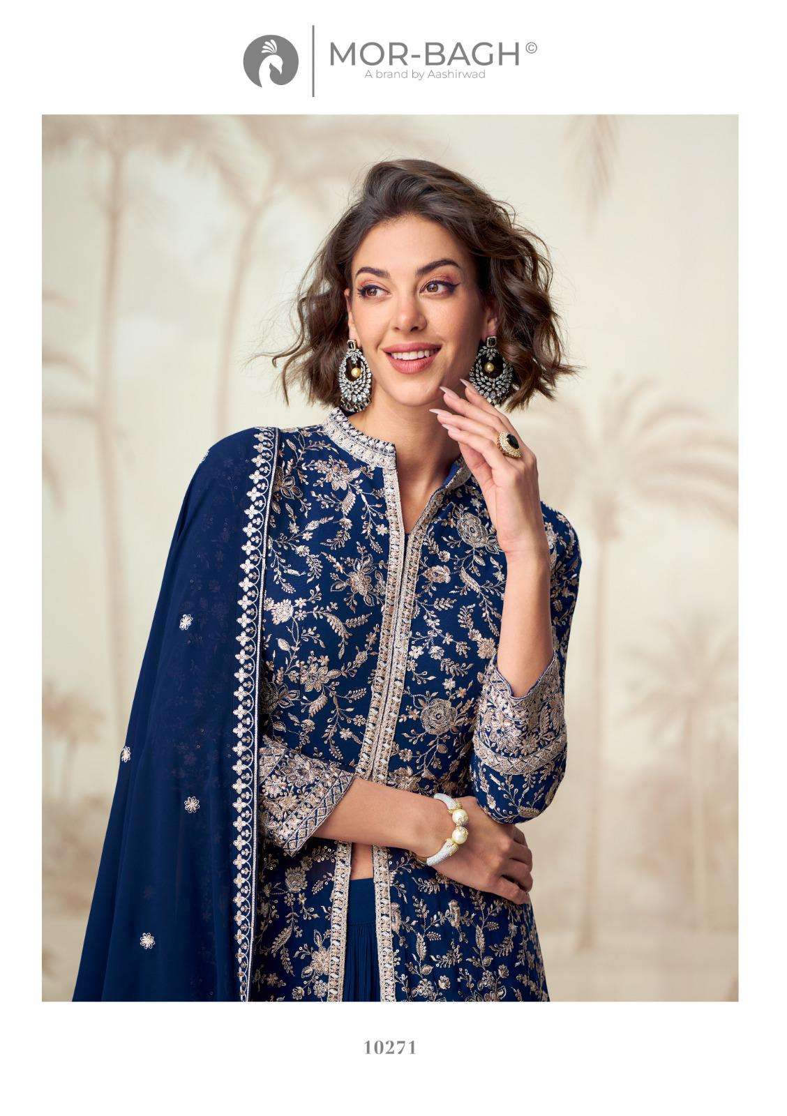 VAMIKA BY AASHIRWAD CREATION IN REAL GEORGETTE READYMADE DRESS WITH EMBROIDERY WORK 