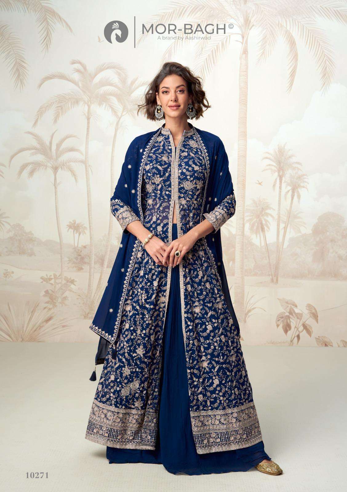 VAMIKA BY AASHIRWAD CREATION IN REAL GEORGETTE READYMADE DRESS WITH EMBROIDERY WORK 