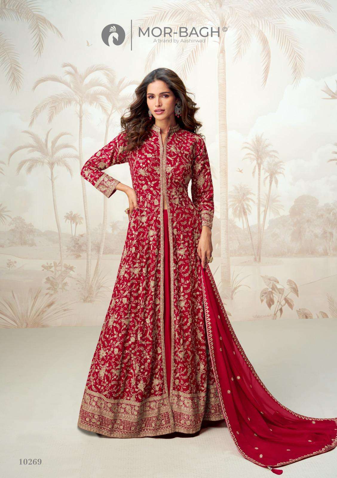 VAMIKA BY AASHIRWAD CREATION IN REAL GEORGETTE READYMADE DRESS WITH EMBROIDERY WORK 