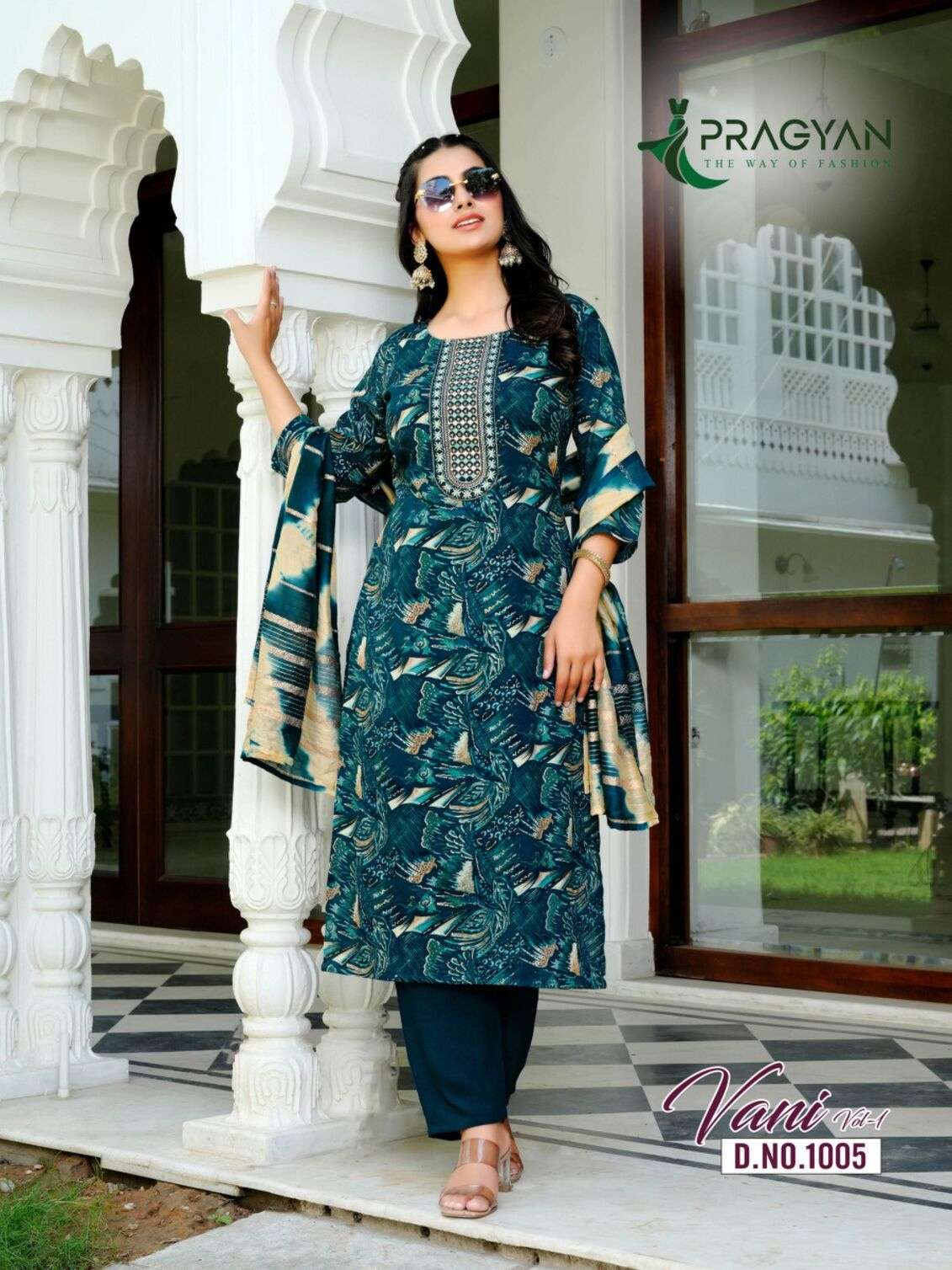 VANI VOL-1 BY PRAGYAN IN HEAVY RAYON PRINTED TOP BOTTOM AND FANCY EMBROIDERY WORK 