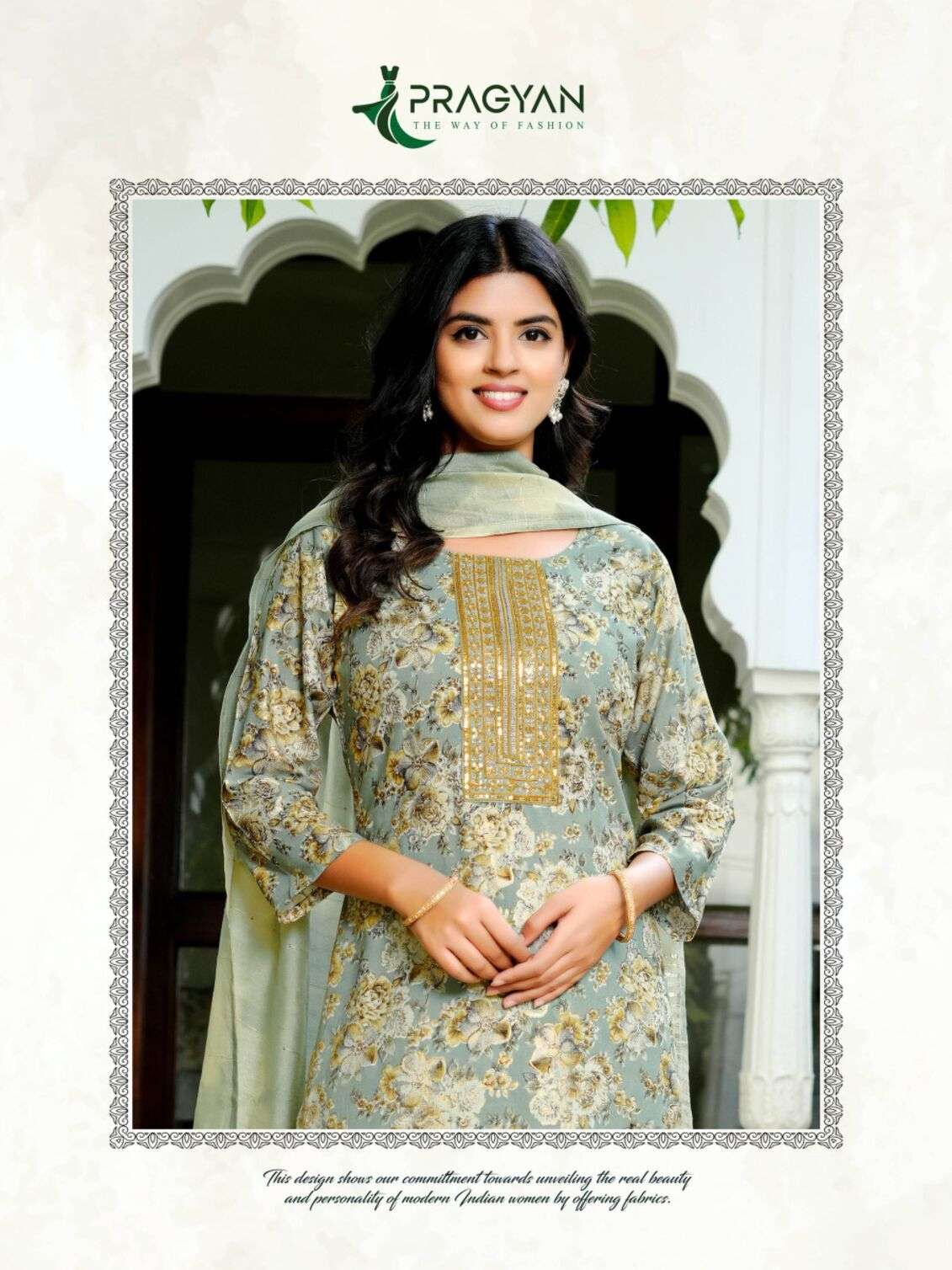 VANI VOL-1 BY PRAGYAN IN HEAVY RAYON PRINTED TOP BOTTOM AND FANCY EMBROIDERY WORK 