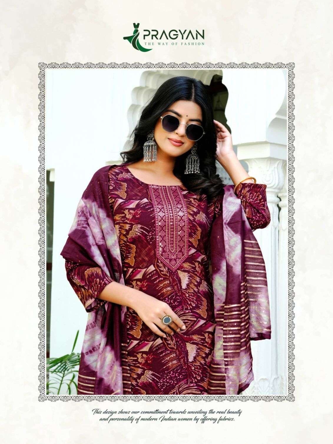 VANI VOL-1 BY PRAGYAN IN HEAVY RAYON PRINTED TOP BOTTOM AND FANCY EMBROIDERY WORK 