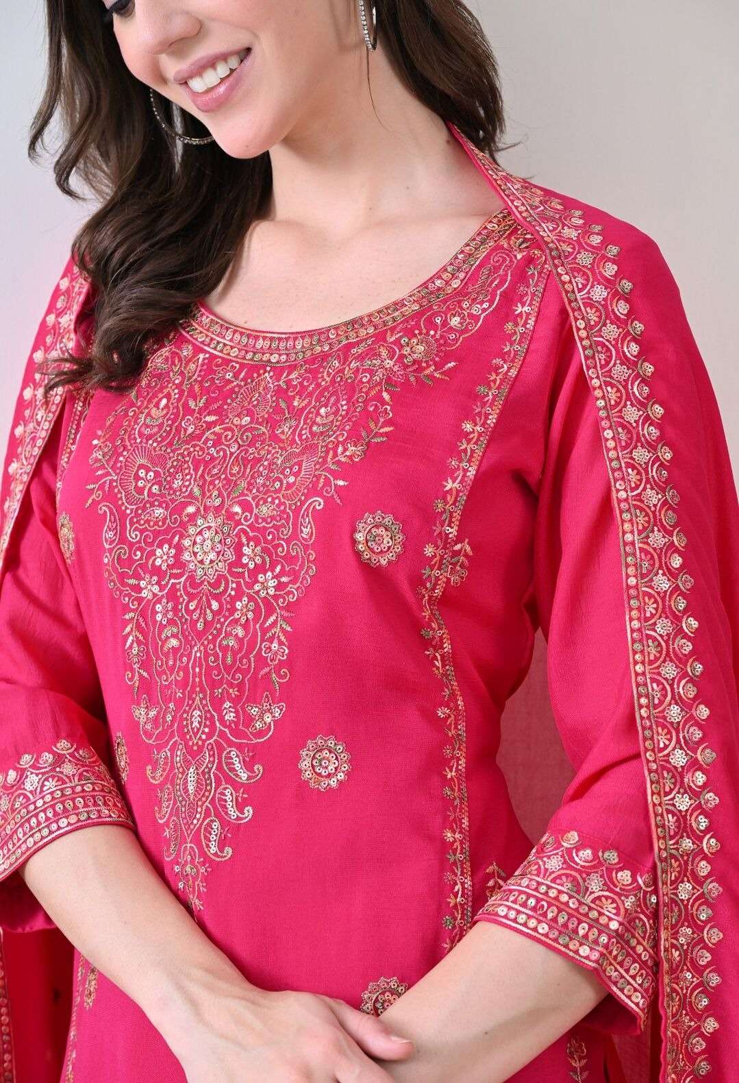 VOL :- 1 BY SWARUUP LIFESTYLE IN VICHITRA FABRIC STRAIGHT CUT TOP WITH HEAVY EMBROIDERY WORK 