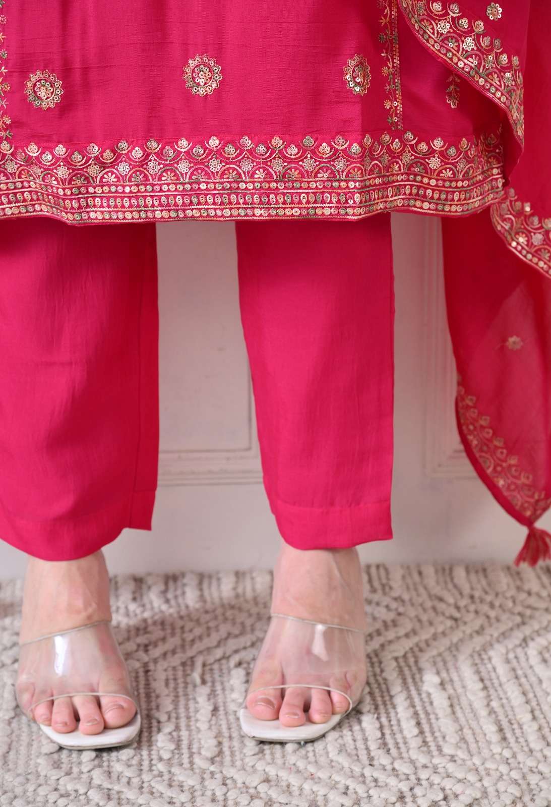 VOL :- 1 BY SWARUUP LIFESTYLE IN VICHITRA FABRIC STRAIGHT CUT TOP WITH HEAVY EMBROIDERY WORK 