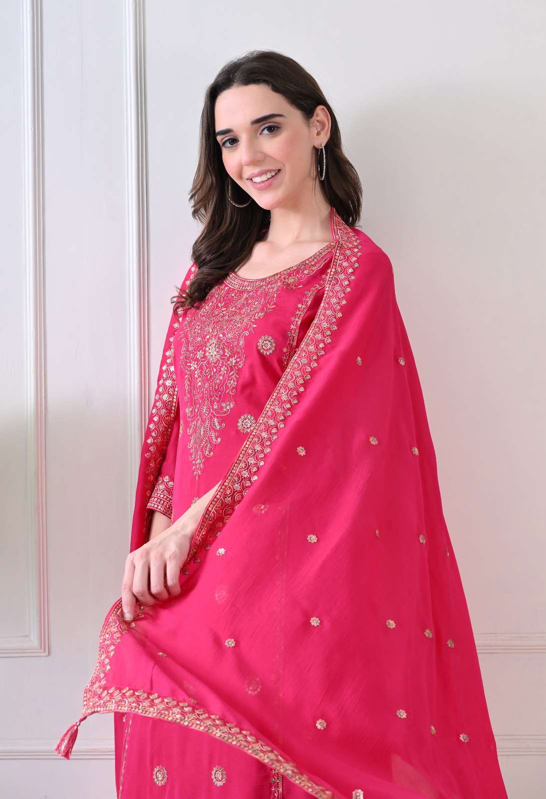 VOL :- 1 BY SWARUUP LIFESTYLE IN VICHITRA FABRIC STRAIGHT CUT TOP WITH HEAVY EMBROIDERY WORK 