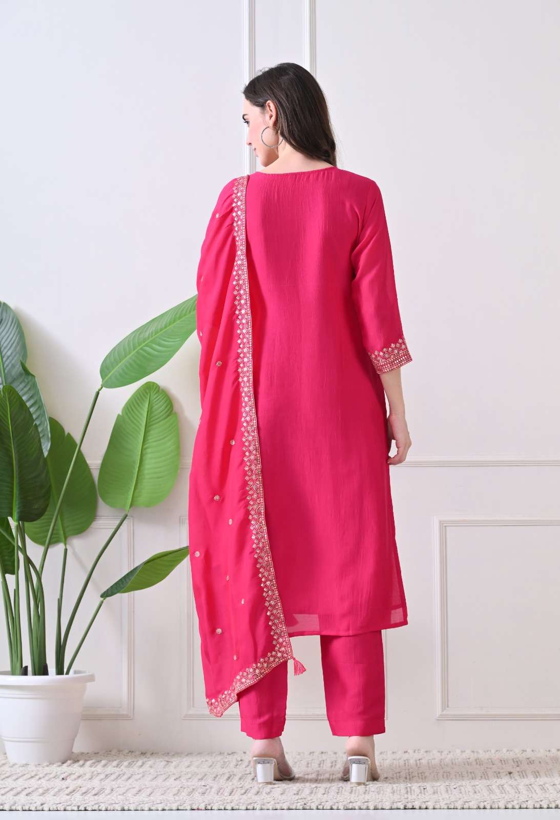 VOL :- 1 BY SWARUUP LIFESTYLE IN VICHITRA FABRIC STRAIGHT CUT TOP WITH HEAVY EMBROIDERY WORK 