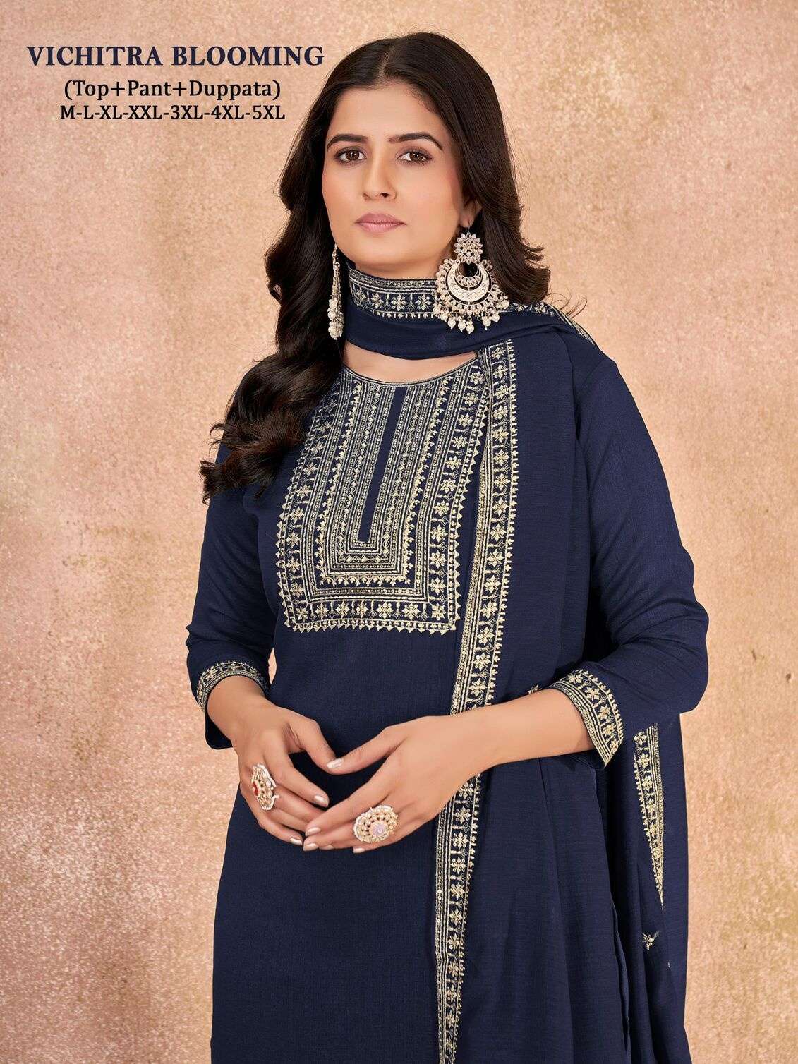 VOL-16 BY TEXOFAB IN VICHITRA BLOOMING SILK WITH HEAVY EMBROIDERY NECK AND LACE 