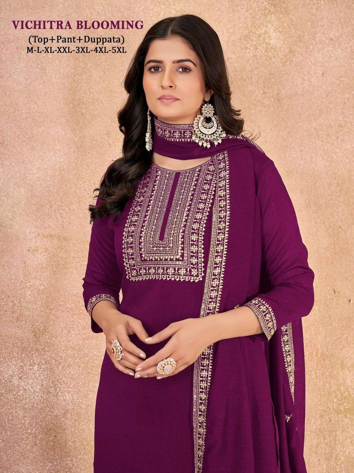 VOL-16 BY TEXOFAB IN VICHITRA BLOOMING SILK WITH HEAVY EMBROIDERY NECK AND LACE 