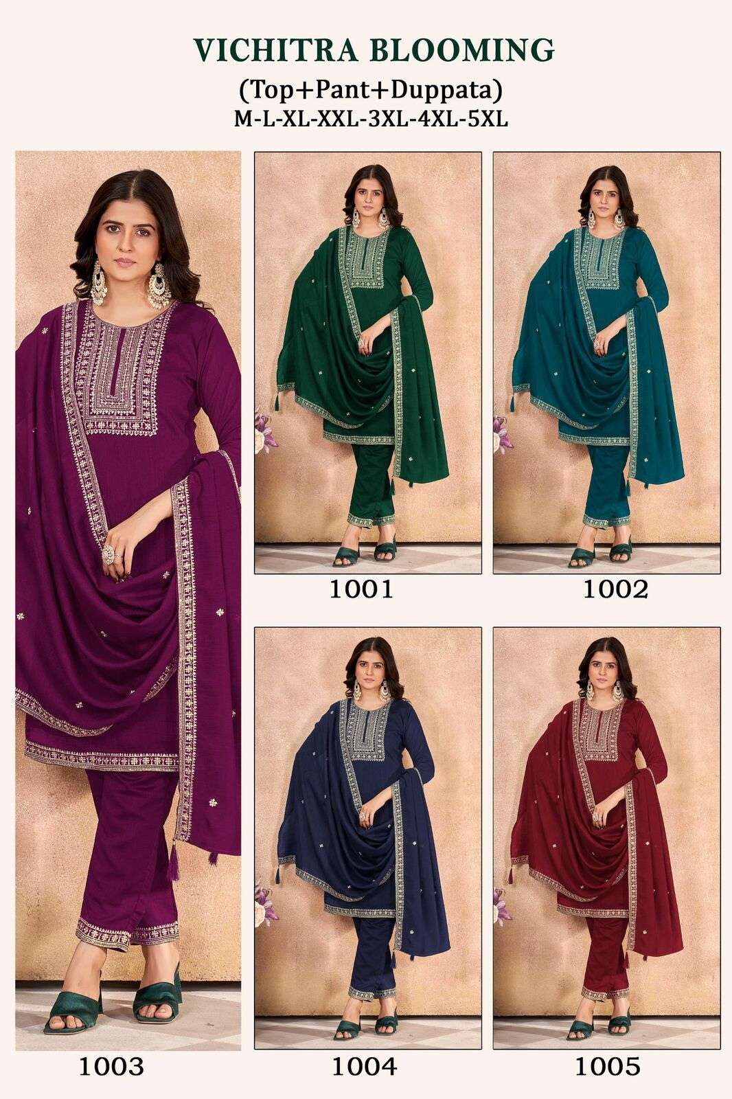 VOL-16 BY TEXOFAB IN VICHITRA BLOOMING SILK WITH HEAVY EMBROIDERY NECK AND LACE 