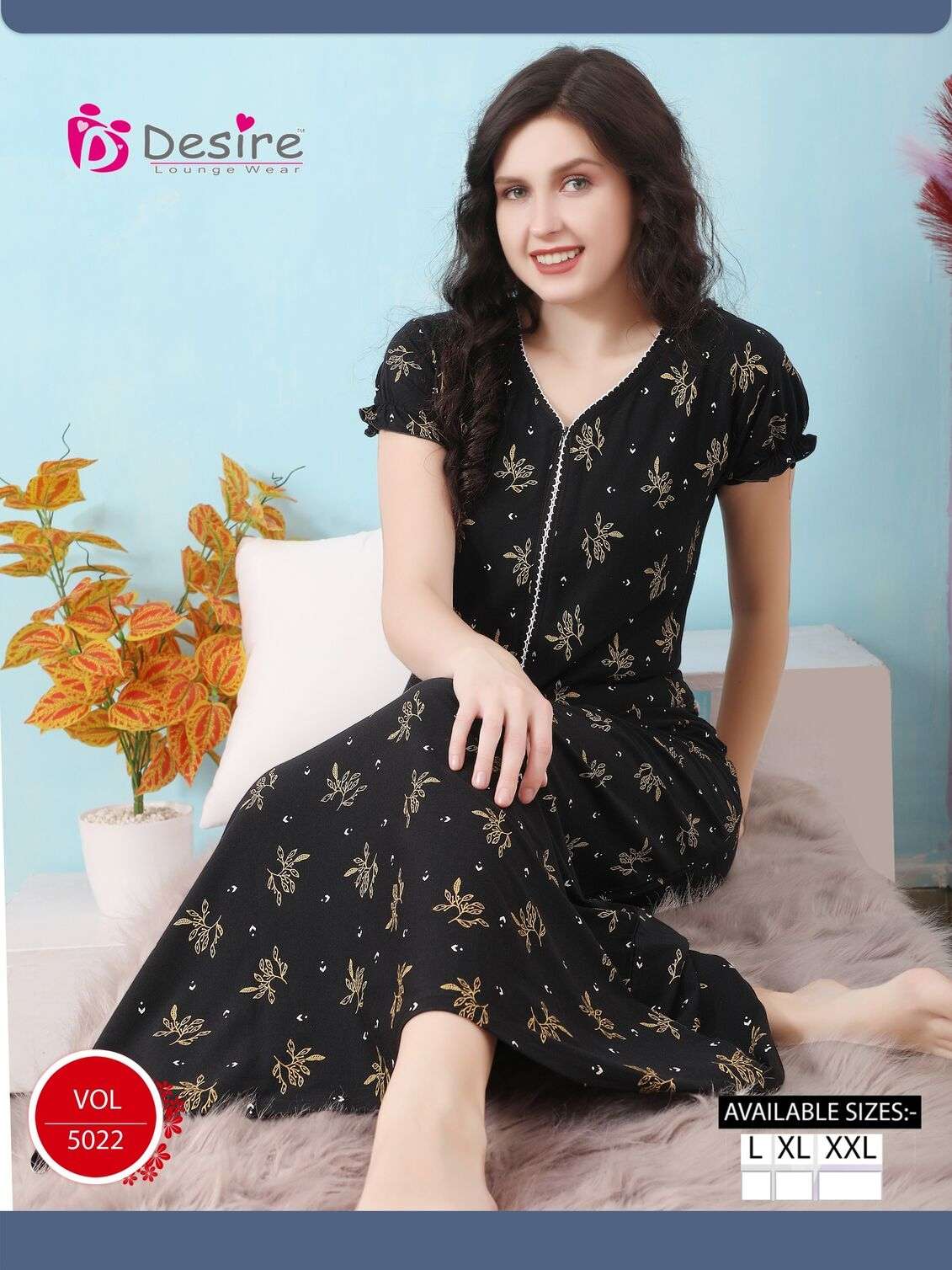 VOL :- 5022 BY DESIRE IN PREMIUM SERIES HOSIERY NIGHTY SUIT 