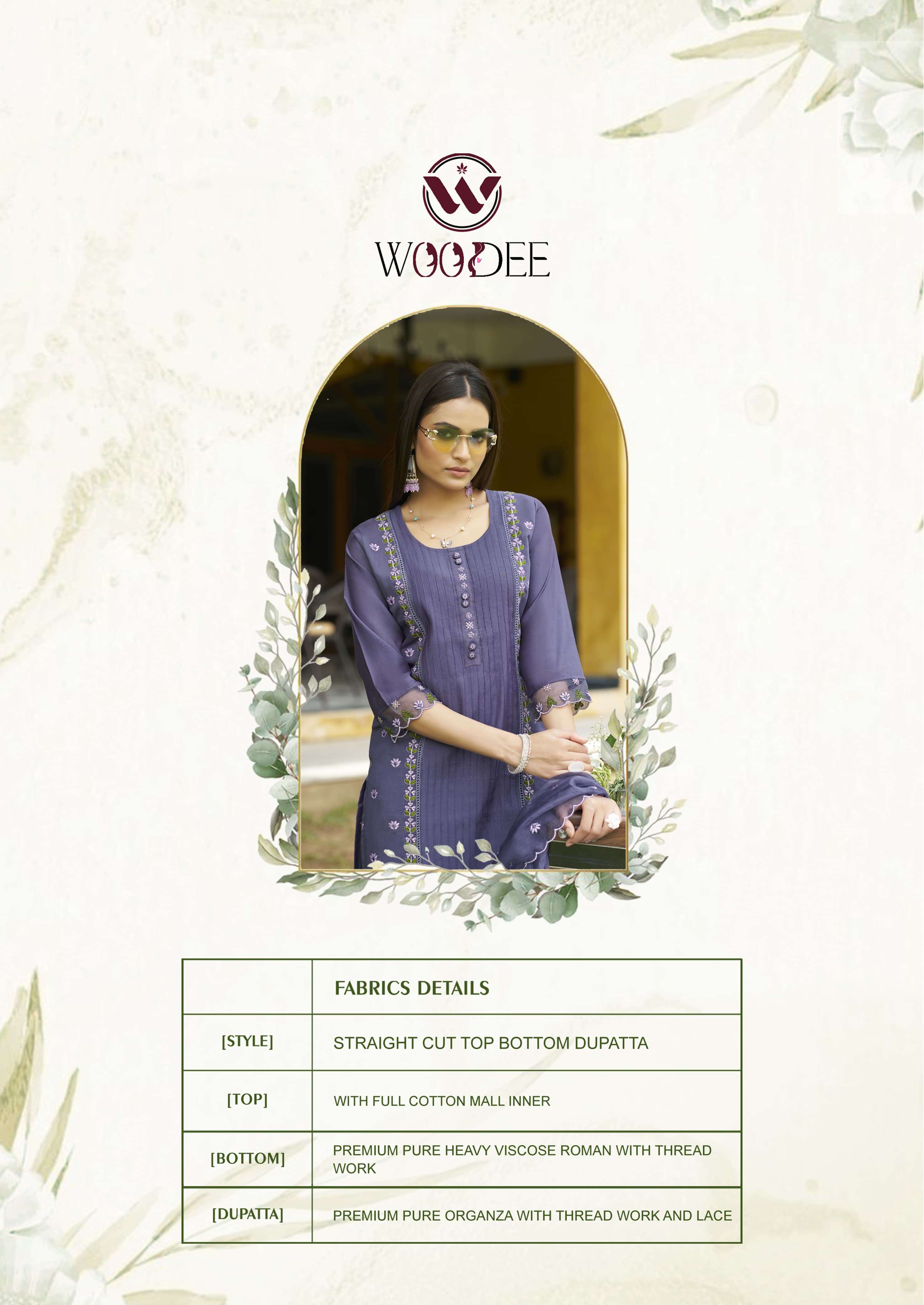 WOMIKA BY WOODEE IN PREMIUM VISCOSE ROMAN SILK WITH PURE ORGANZA DUPATTA WITH LATKAN 