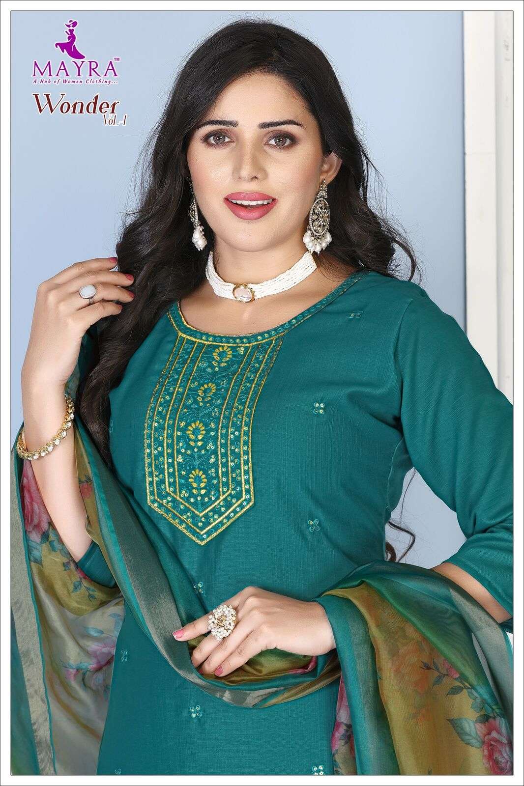 WONDER VOL-1 BY MAYRA FASHION IN VATICAN TOP WITH SEQUENCE EMBROIDERY GALA WORK 