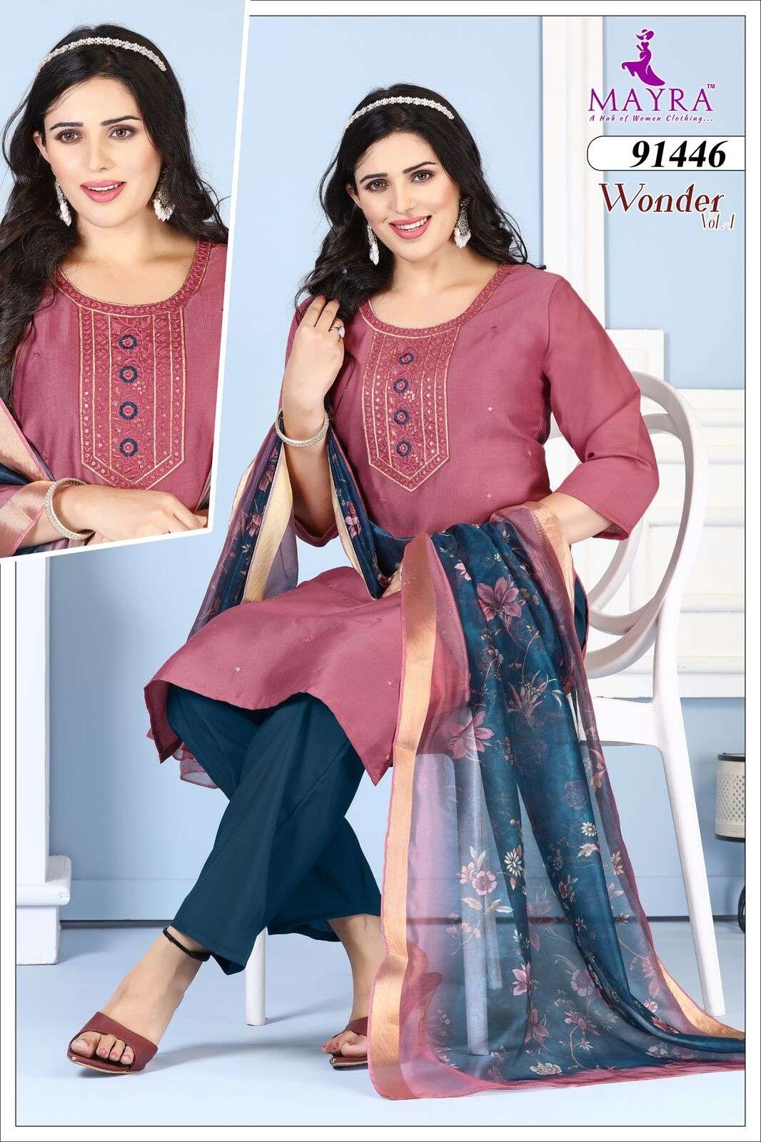 WONDER VOL-1 BY MAYRA FASHION IN VATICAN TOP WITH SEQUENCE EMBROIDERY GALA WORK 