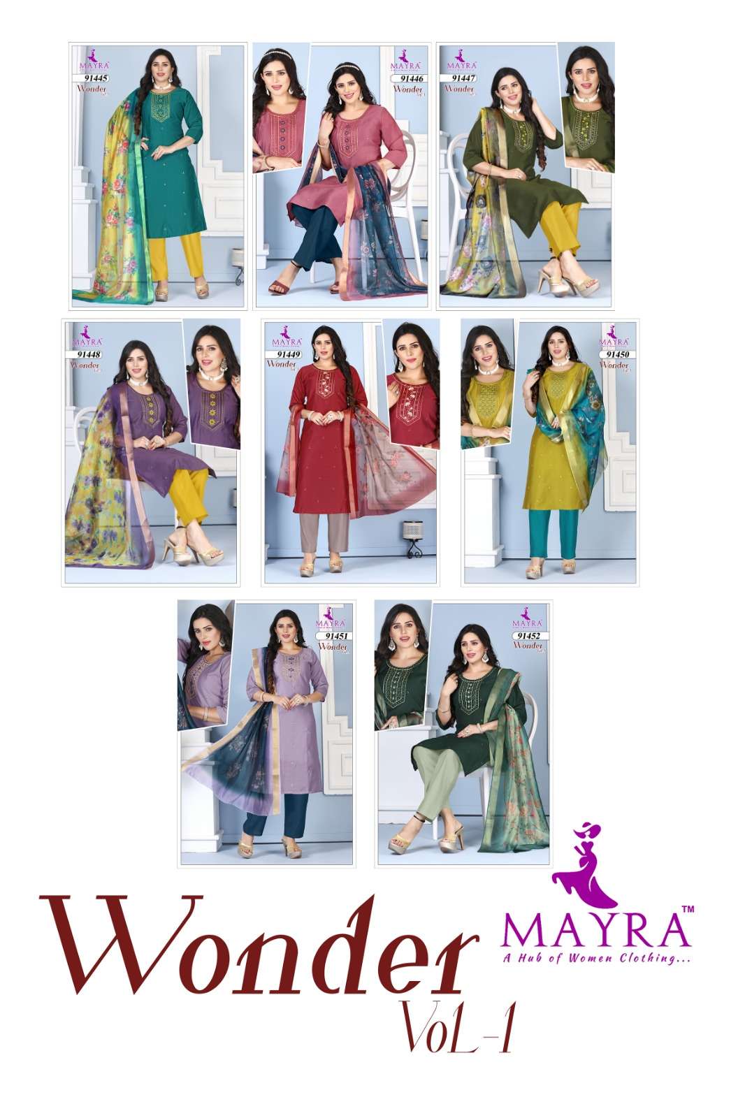 WONDER VOL-1 BY MAYRA FASHION IN VATICAN TOP WITH SEQUENCE EMBROIDERY GALA WORK 