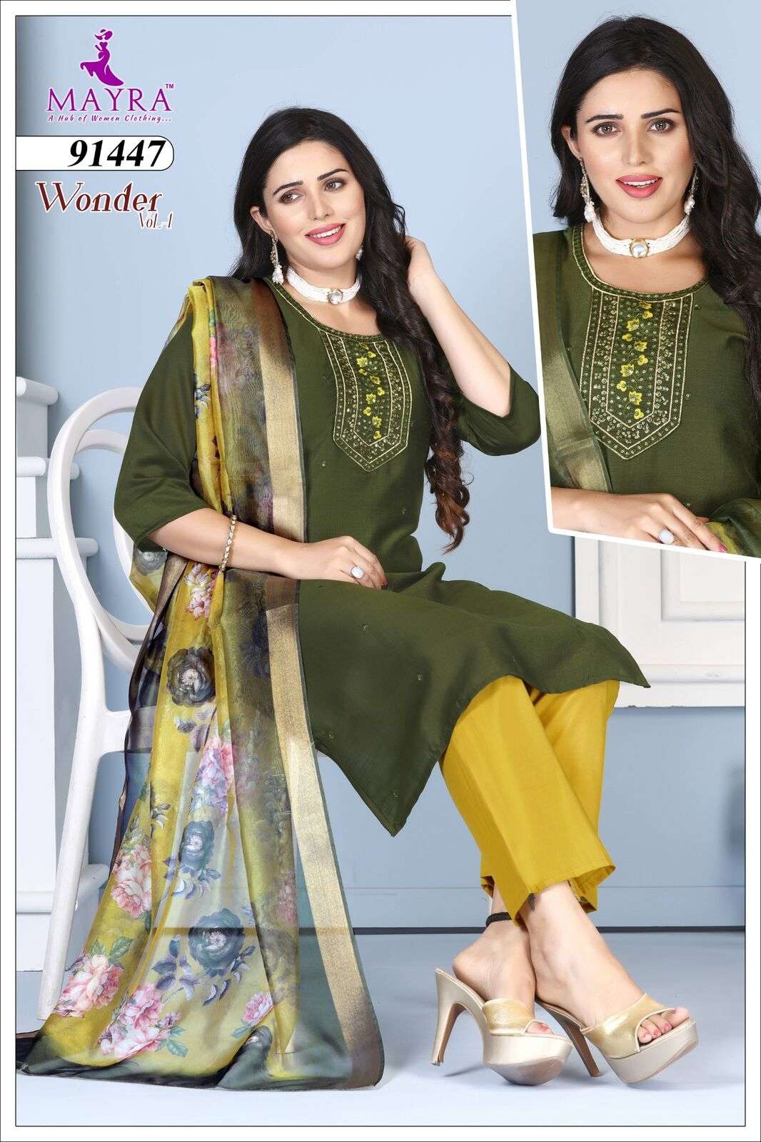 WONDER VOL-1 BY MAYRA FASHION IN VATICAN TOP WITH SEQUENCE EMBROIDERY GALA WORK 