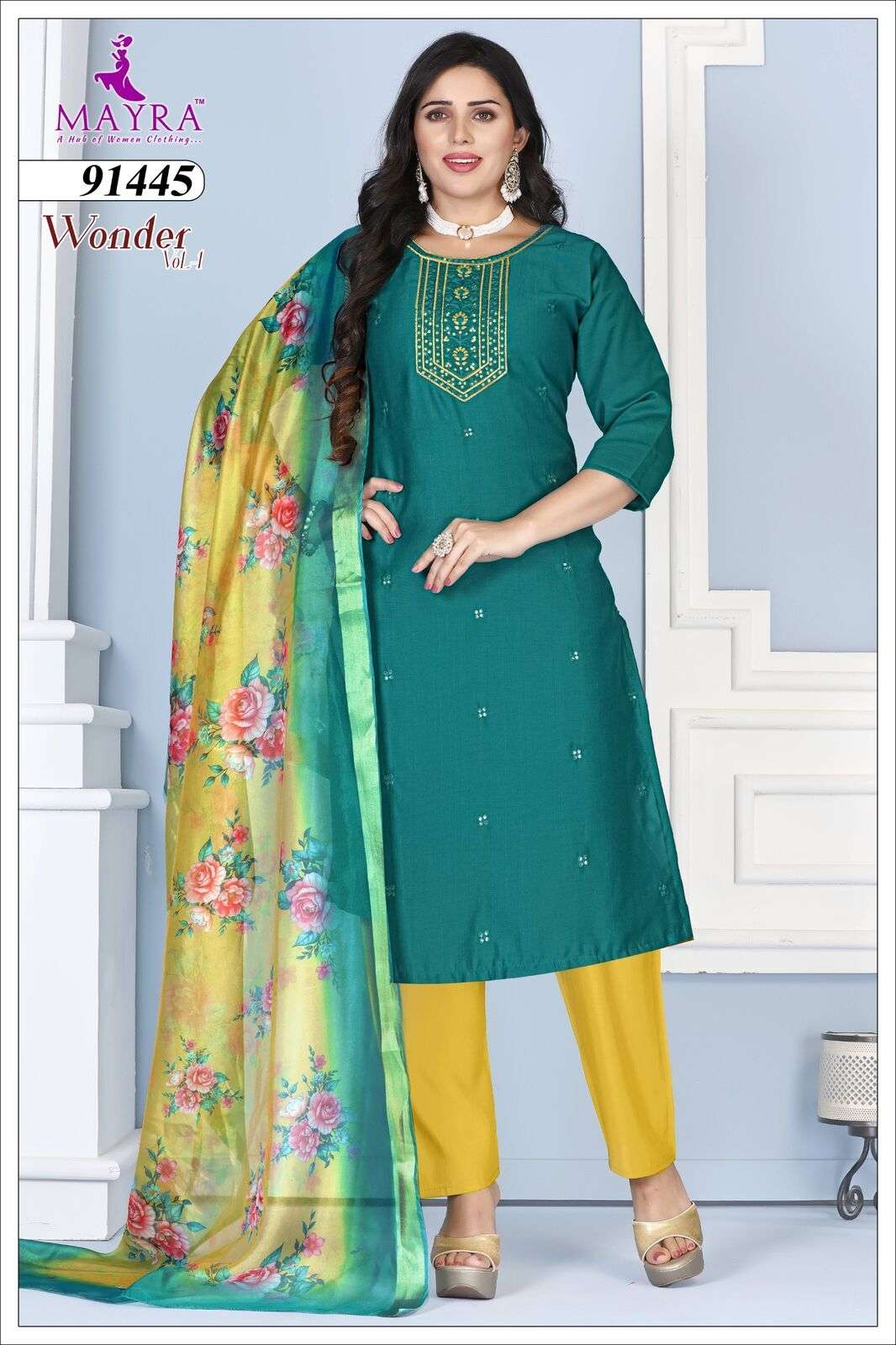 WONDER VOL-1 BY MAYRA FASHION IN VATICAN TOP WITH SEQUENCE EMBROIDERY GALA WORK 