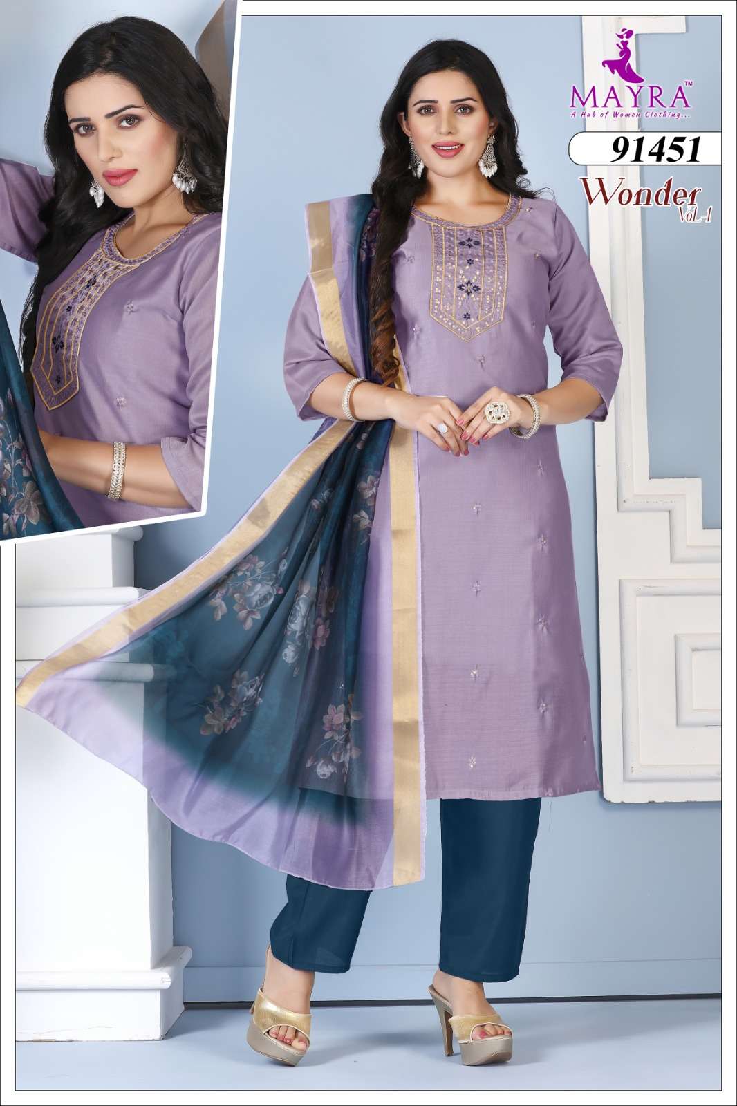 WONDER VOL-1 BY MAYRA FASHION IN VATICAN TOP WITH SEQUENCE EMBROIDERY GALA WORK 