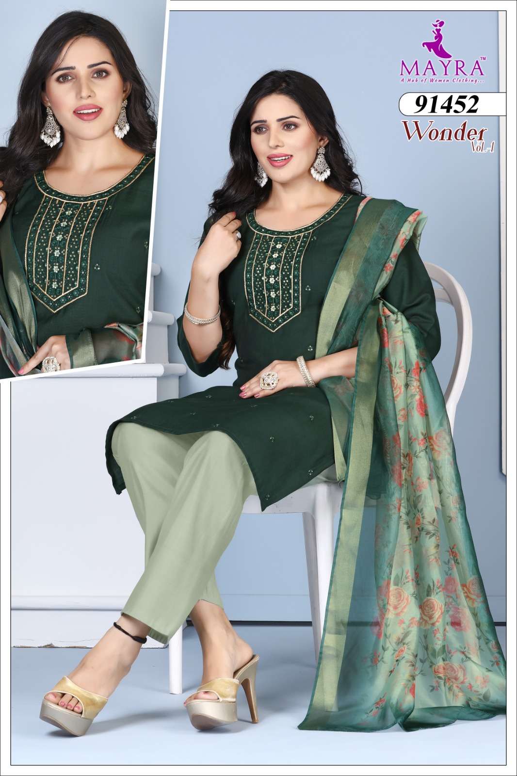 WONDER VOL-1 BY MAYRA FASHION IN VATICAN TOP WITH SEQUENCE EMBROIDERY GALA WORK 