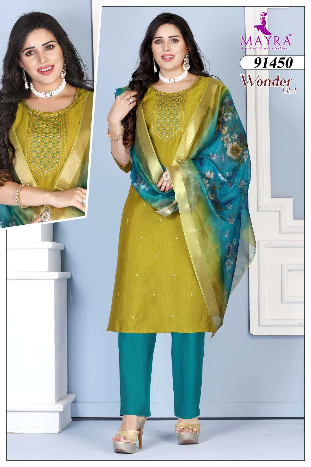 WONDER VOL-1 BY MAYRA FASHION IN VATICAN TOP WITH SEQUENCE EMBROIDERY GALA WORK 