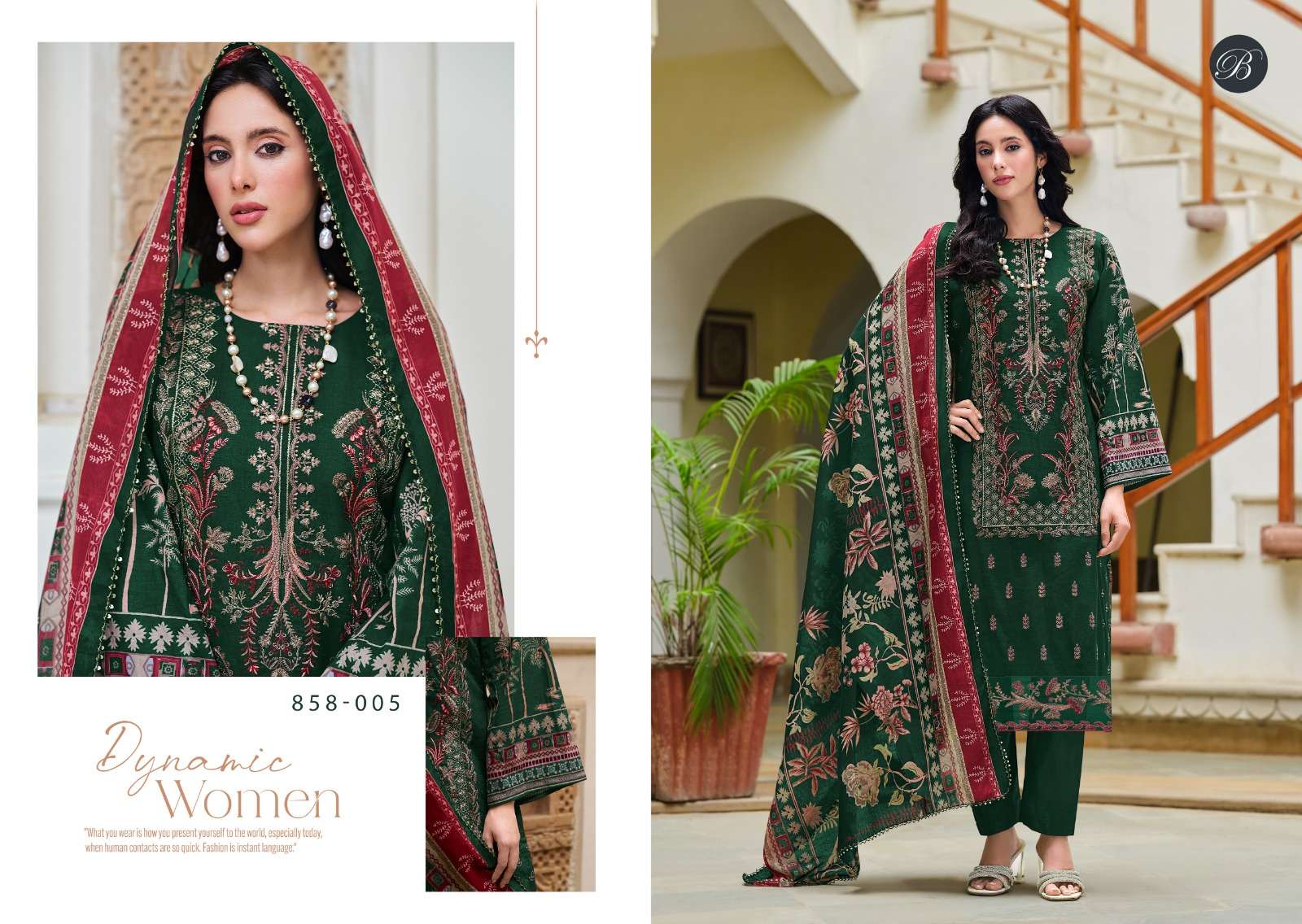 ZAREEN BY BELLIZA DESIGNER IN PURE COTTON WITH FULL FRONT HEAVY EMBROIDERY WORK 