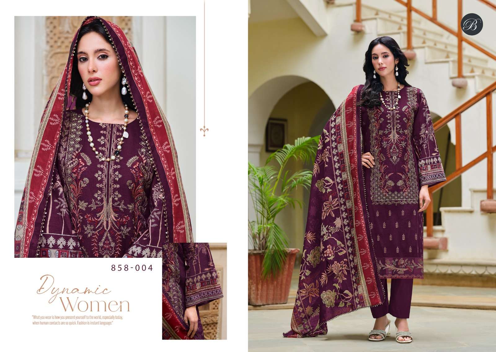 ZAREEN BY BELLIZA DESIGNER IN PURE COTTON WITH FULL FRONT HEAVY EMBROIDERY WORK 