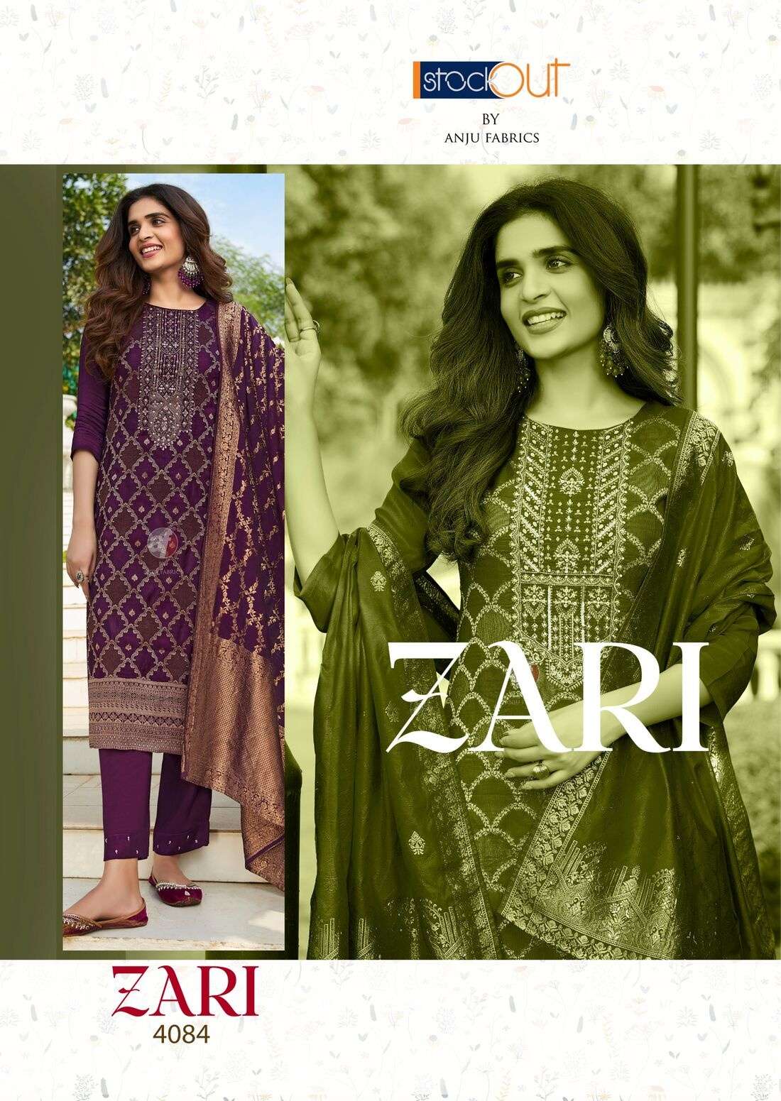 ZARI BY ANJU FABRICS IN PURE DOLA SILK WITH JACQUARD KURTI PANT WITH DUPATTA  