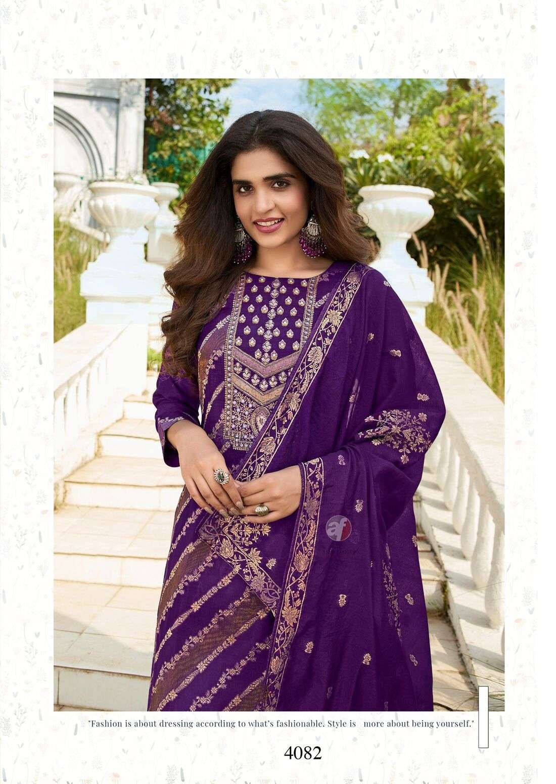 ZARI BY ANJU FABRICS IN PURE DOLA SILK WITH JACQUARD KURTI PANT WITH DUPATTA  