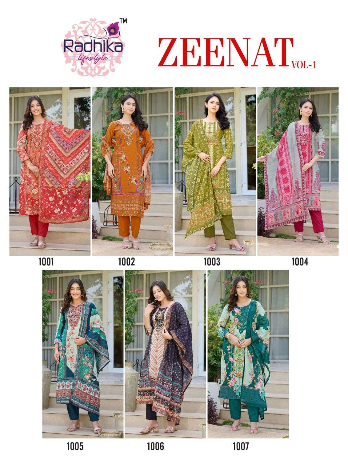 ZEENAT VOL:-1 BY RADHIKA LIFESTYLE IN HEAVY PURE COTTON DIGITAL PRINT WITH HAND WORK