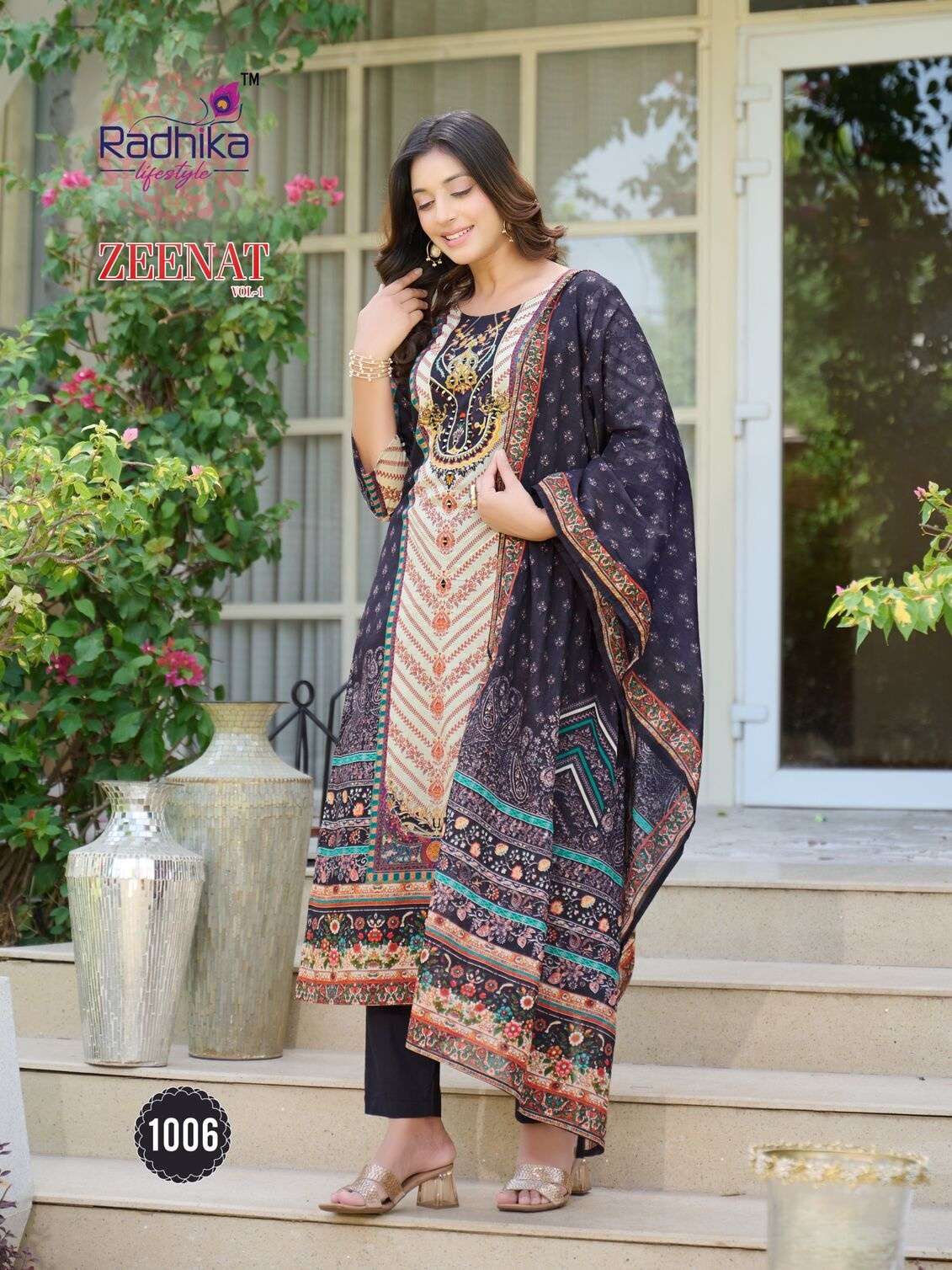 ZEENAT VOL:-1 BY RADHIKA LIFESTYLE IN HEAVY PURE COTTON DIGITAL PRINT WITH HAND WORK