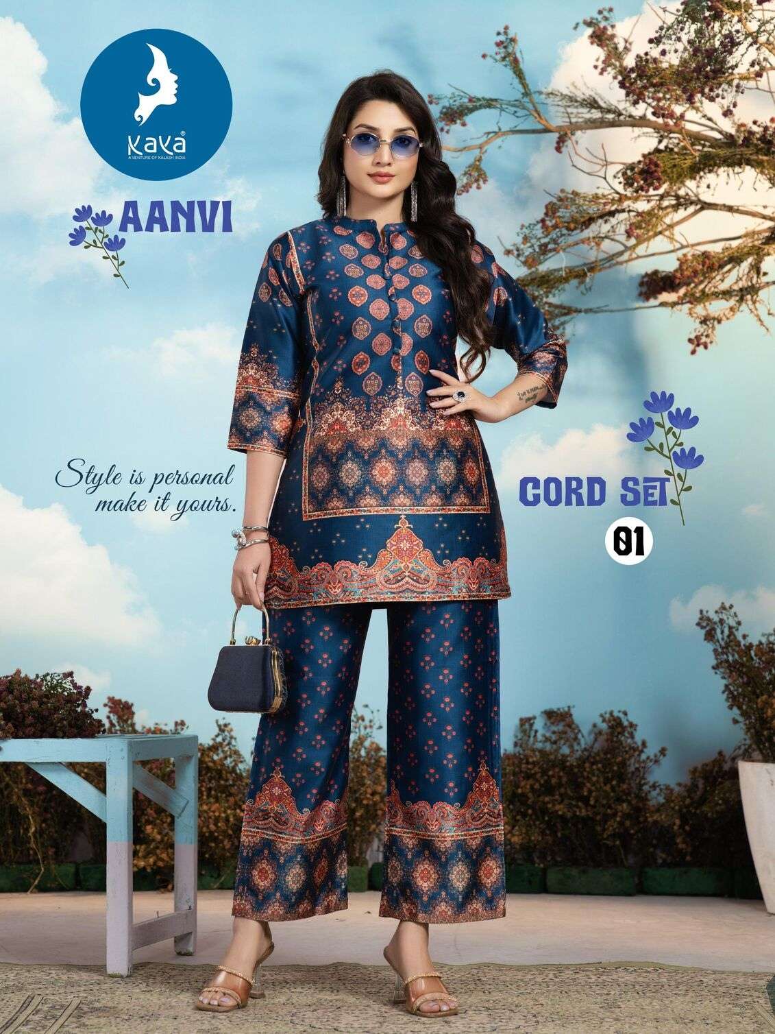 AANVI BY KAYA KURTI IN VERTICAN DIGITAL PRINT 2 PIECE CO-ORD SET CONCEPT 