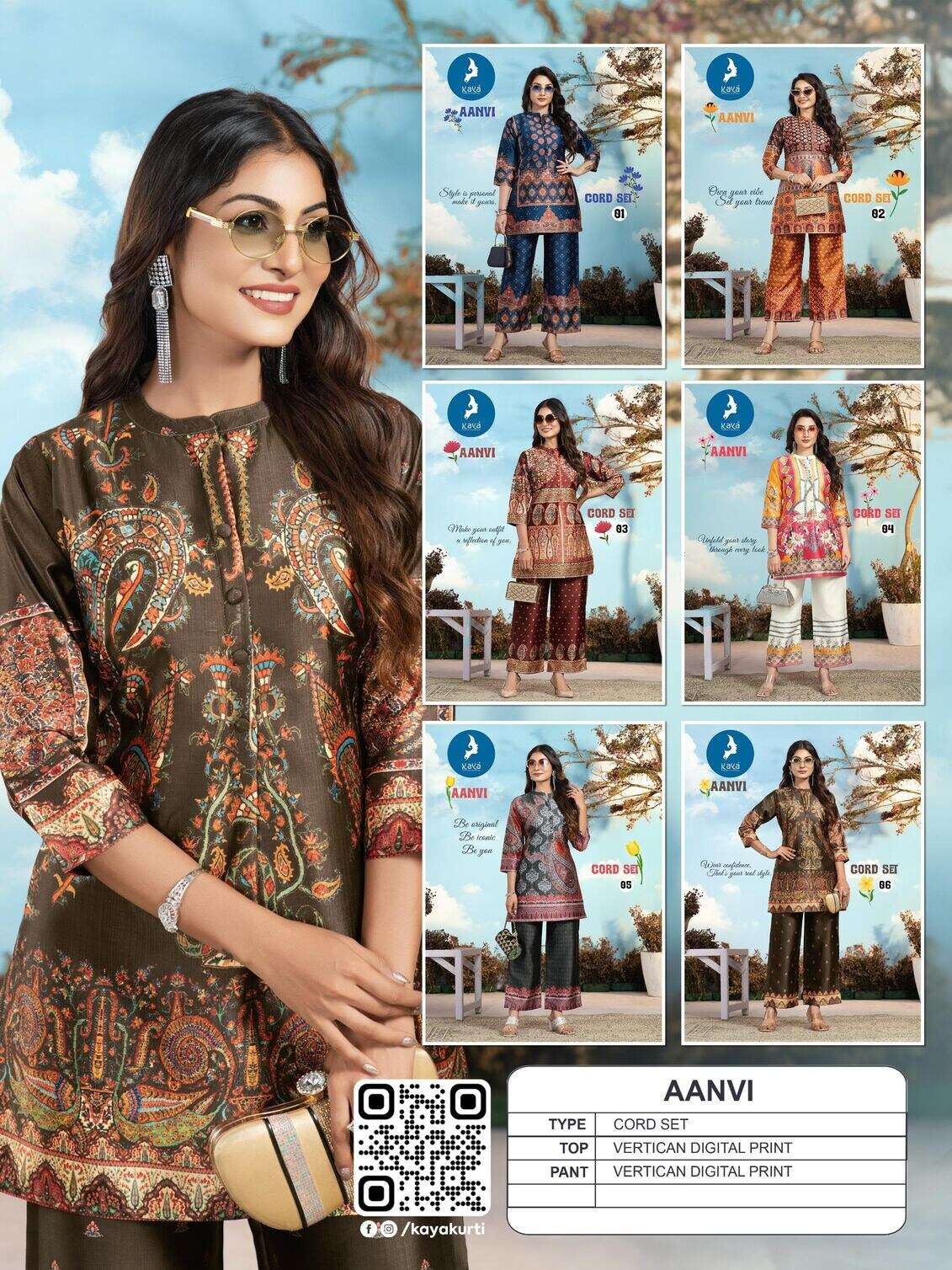 AANVI BY KAYA KURTI IN VERTICAN DIGITAL PRINT 2 PIECE CO-ORD SET CONCEPT 