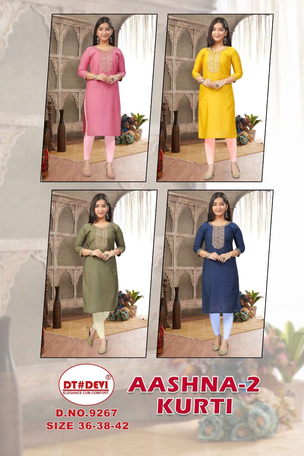 AASHNA-2 BY DT DEVI IN VETICAN SILK NEW DESIGN KURTI 