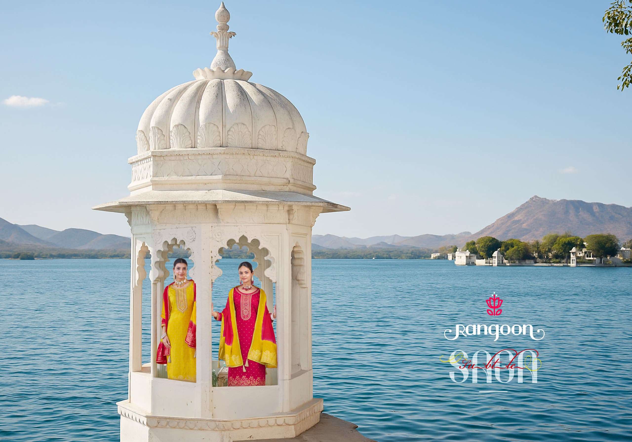 ADITI VOL-3 BY RANGOON PURE VISCOSE JACQUARD WITH EMBROIDERY WORK NECK AND FULL INNER 