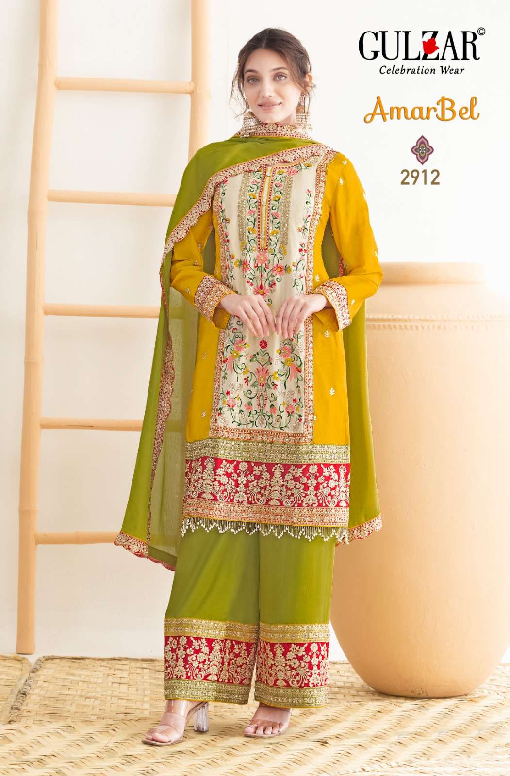 AMARBEL BY GULZAR IN PREMIUM CHINON WITH DABKA DORI AND HEABY EMBROIDERY 