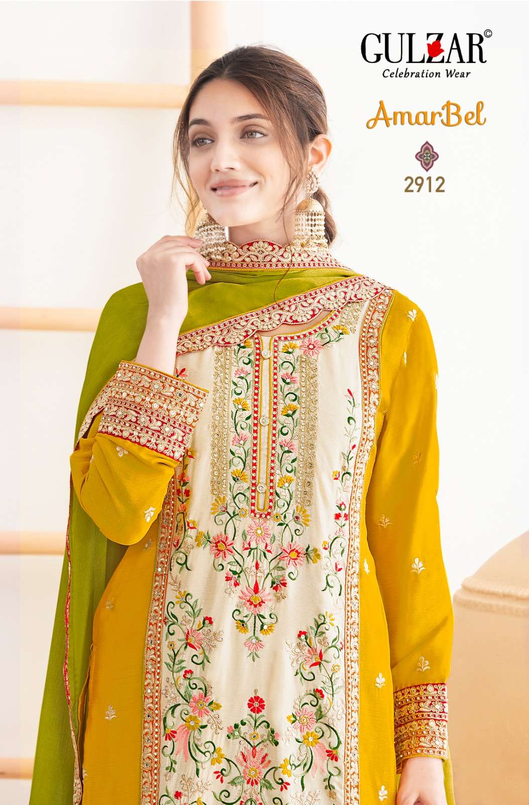 AMARBEL BY GULZAR IN PREMIUM CHINON WITH DABKA DORI AND HEABY EMBROIDERY 
