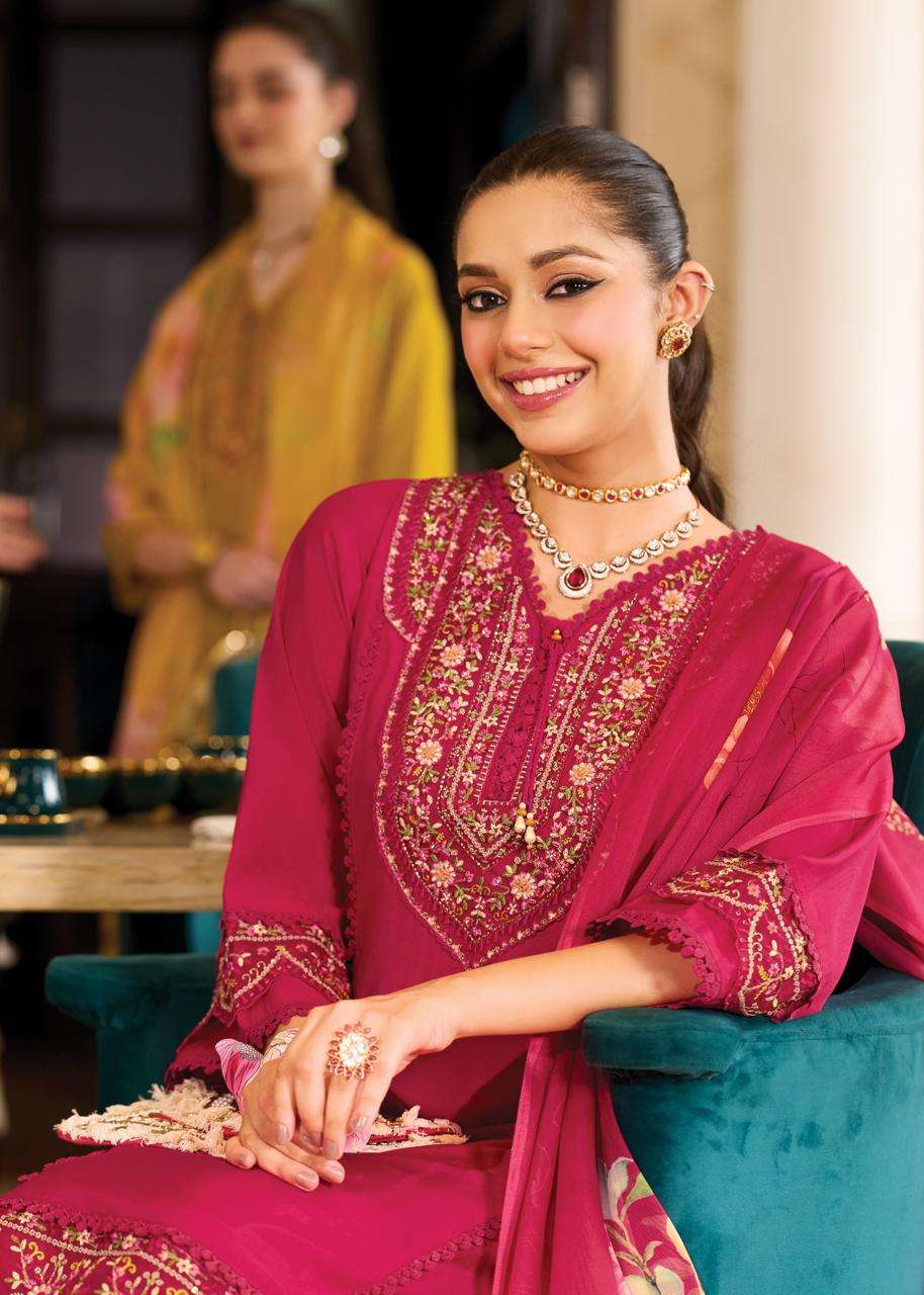 AMORA BY PRM INDIA IN ROMAN SILK A LINE KUDTI WITH EMRODARY AND HAND WORK 