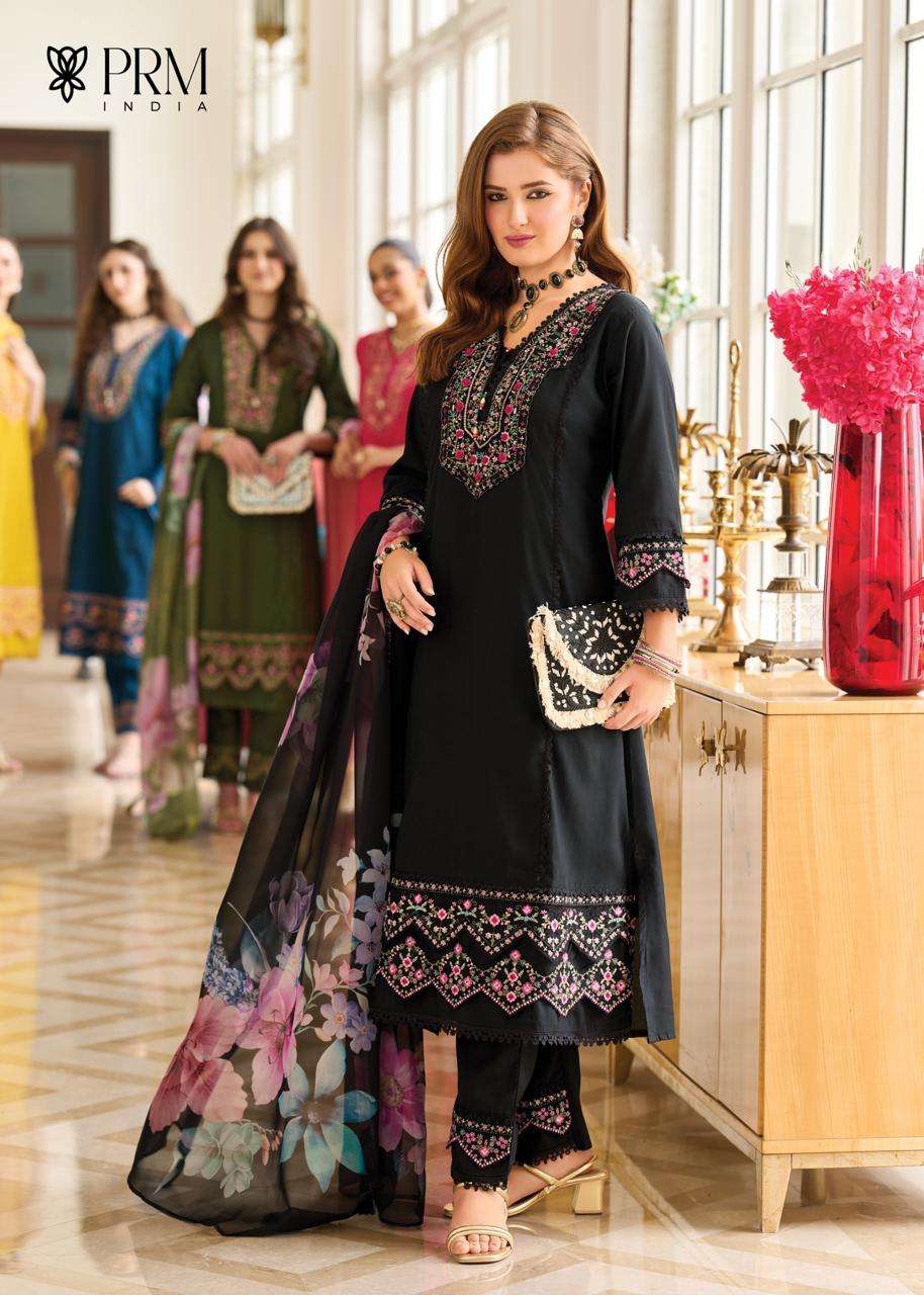 AMORA BY PRM INDIA IN ROMAN SILK A LINE KUDTI WITH EMRODARY AND HAND WORK 