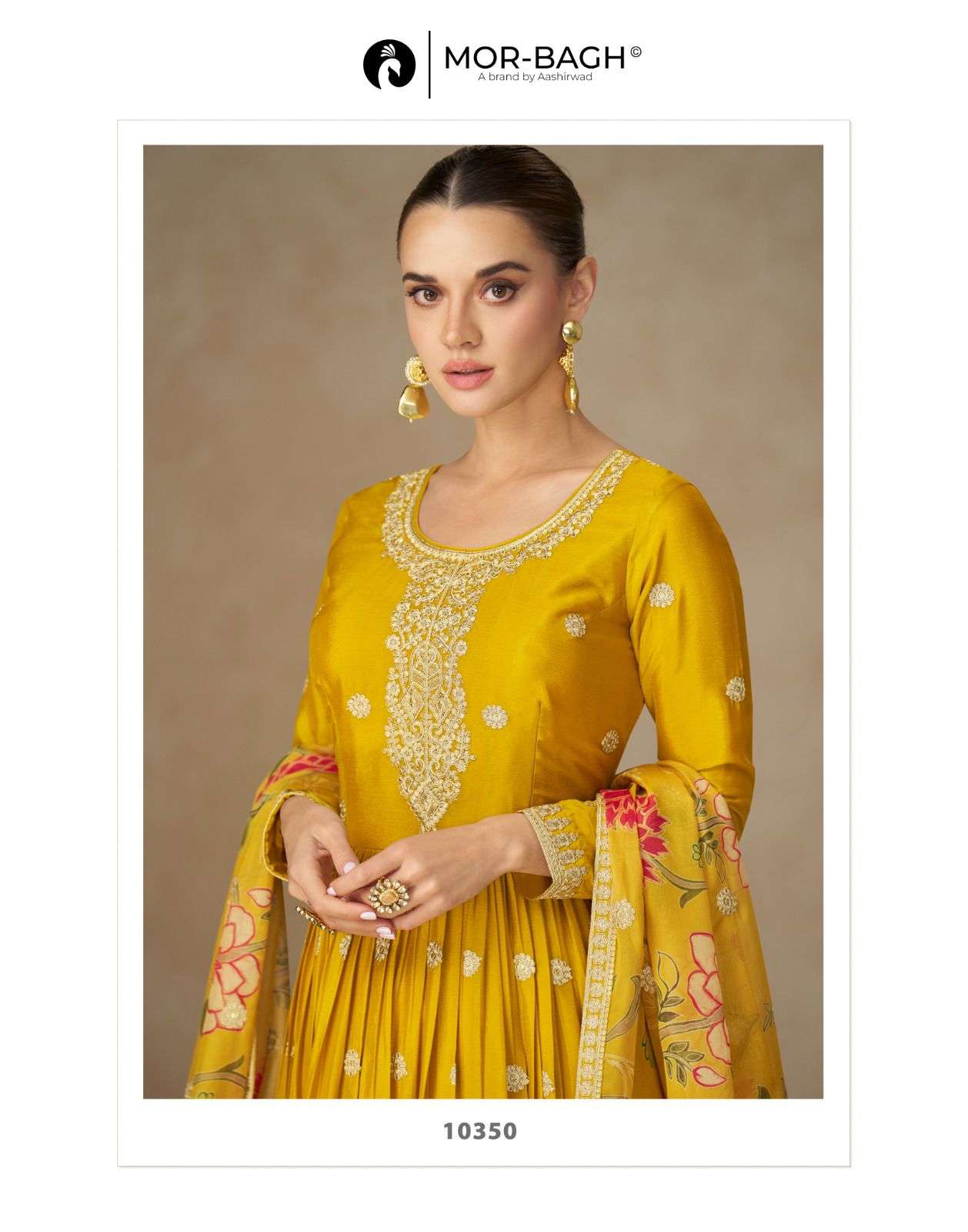 ANMOL BY AASHIRWAD CREATION IN PREMIUM CHINON SILK WITH HEAVY EMBROIDERY WORK 