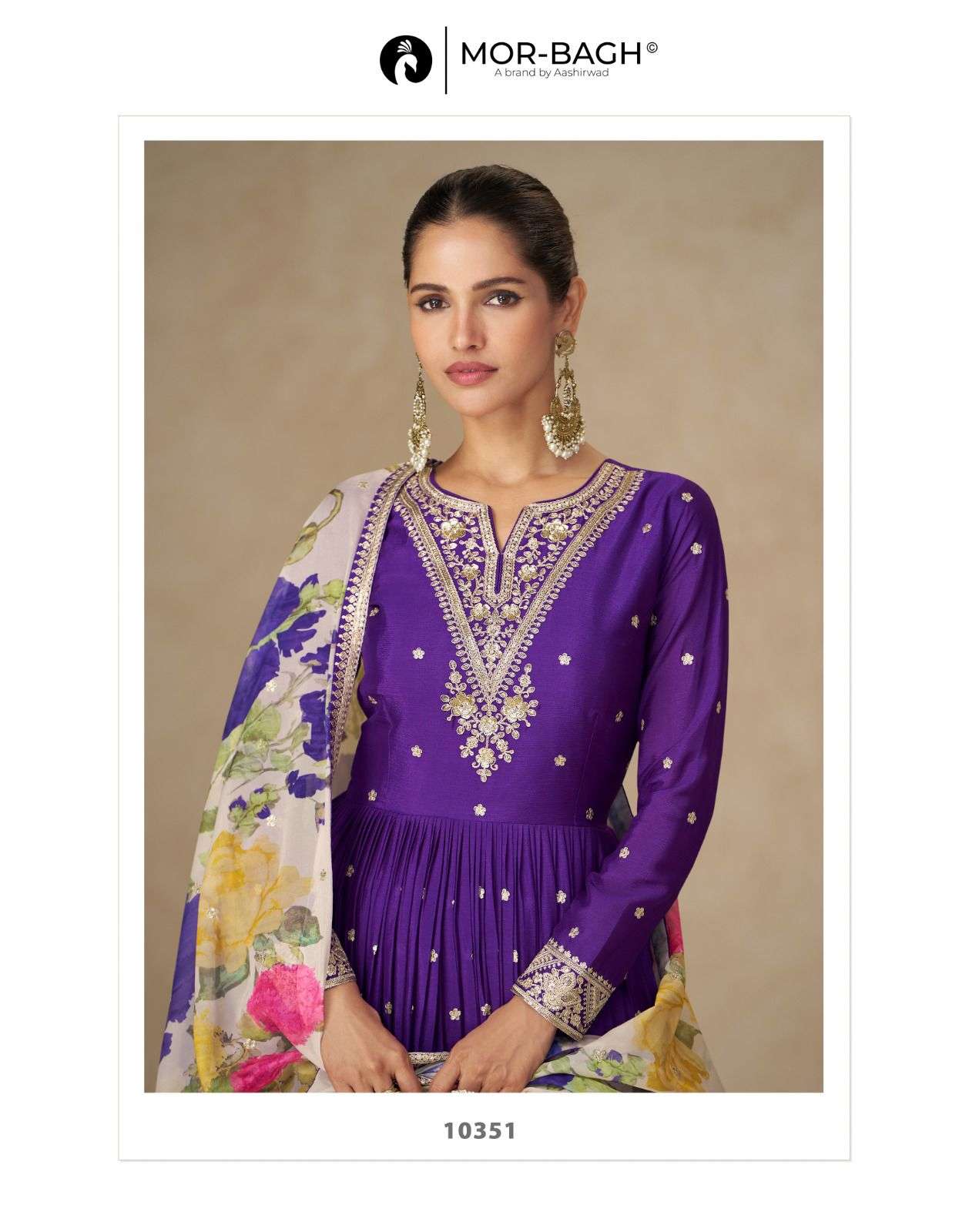 ANMOL BY AASHIRWAD CREATION IN PREMIUM CHINON SILK WITH HEAVY EMBROIDERY WORK 