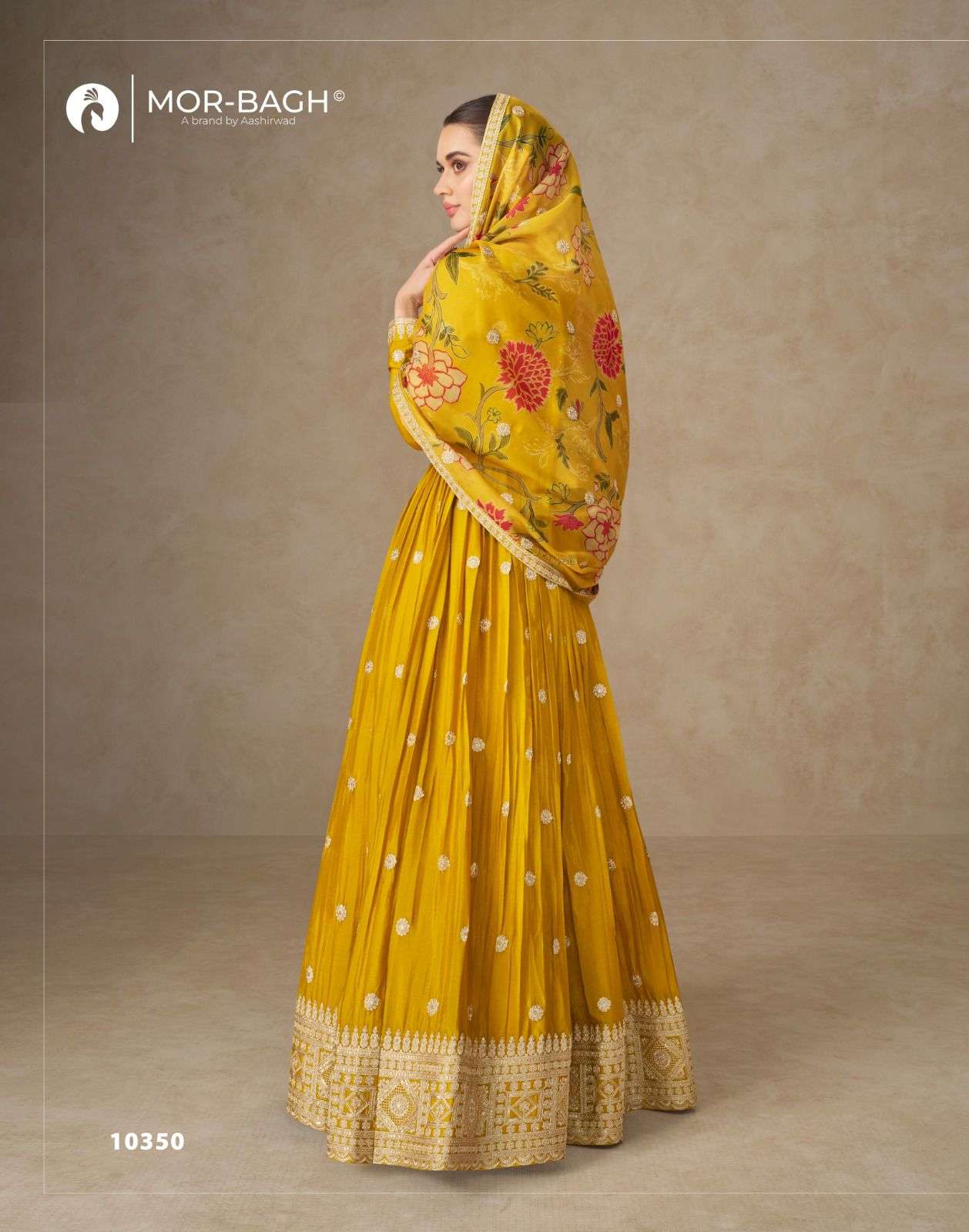 ANMOL BY AASHIRWAD CREATION IN PREMIUM CHINON SILK WITH HEAVY EMBROIDERY WORK 