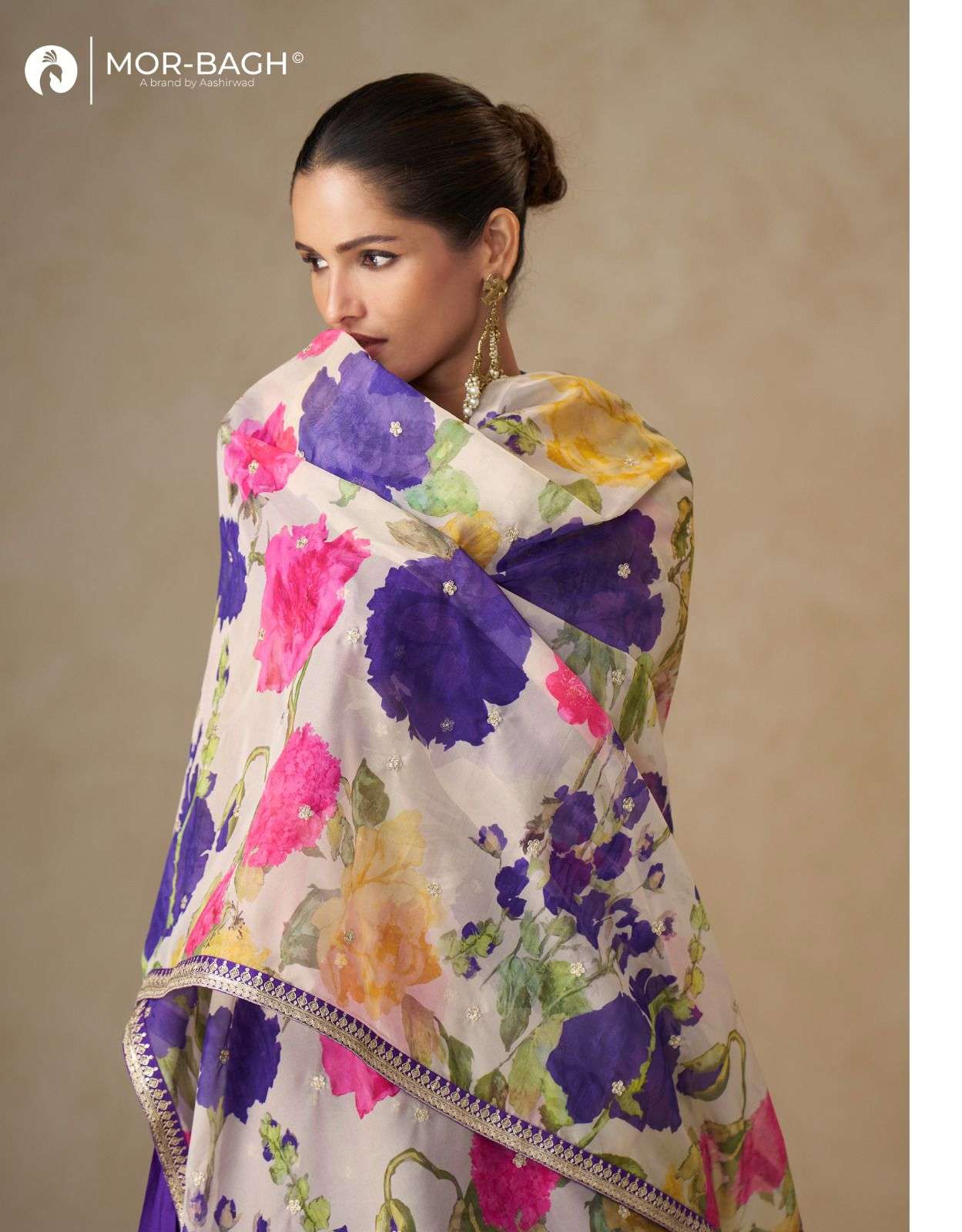 ANMOL BY AASHIRWAD CREATION IN PREMIUM CHINON SILK WITH HEAVY EMBROIDERY WORK 