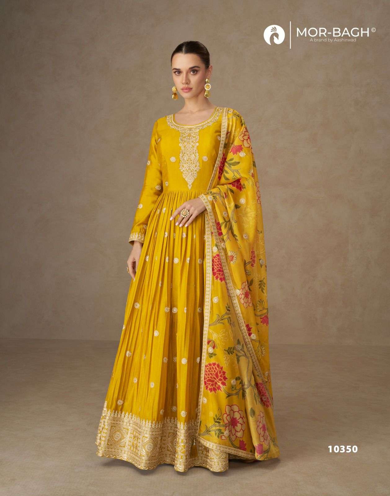 ANMOL BY AASHIRWAD CREATION IN PREMIUM CHINON SILK WITH HEAVY EMBROIDERY WORK 
