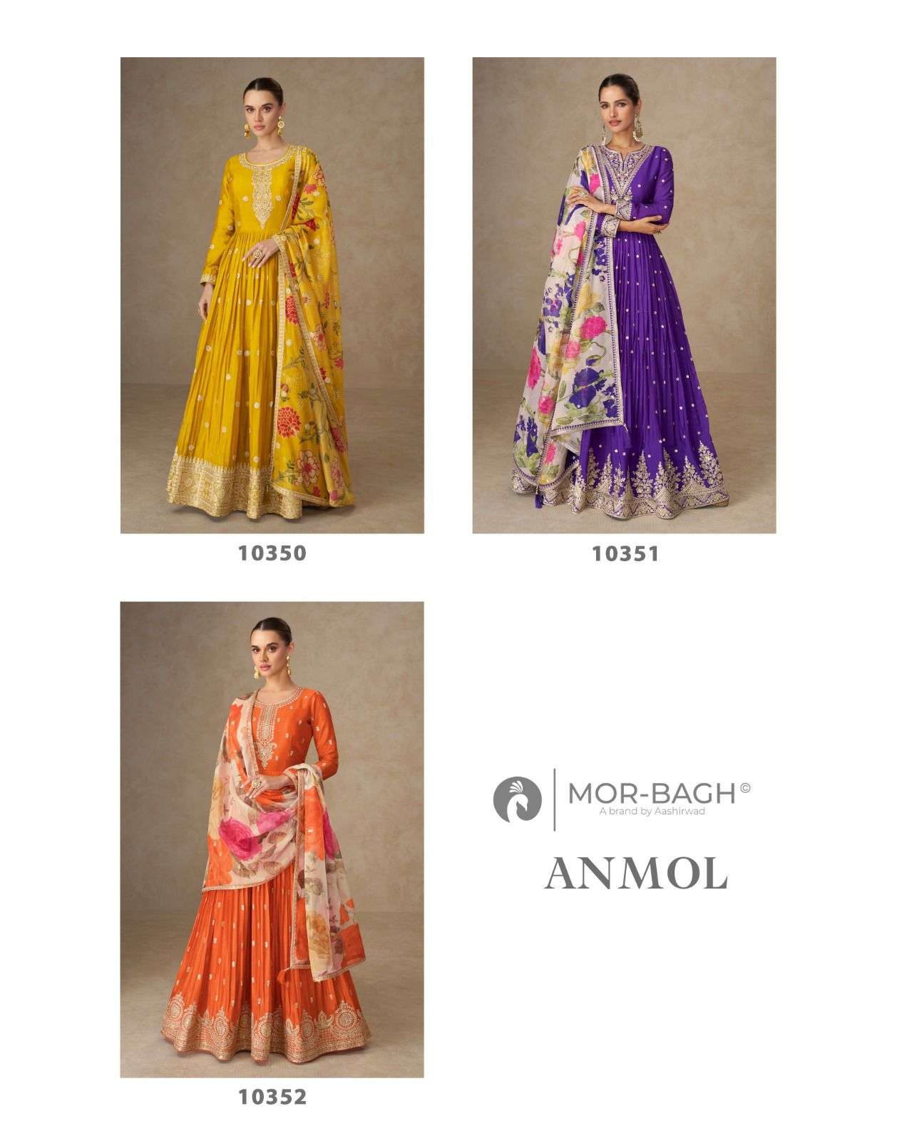 ANMOL BY AASHIRWAD CREATION IN PREMIUM CHINON SILK WITH HEAVY EMBROIDERY WORK 