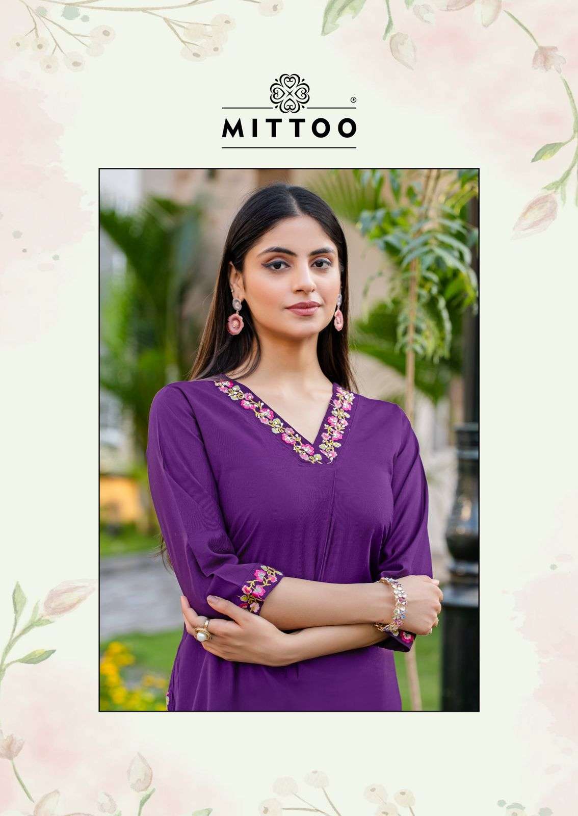 ANSUYA BY MITTOO IN GADWAL FAB TOP AND BOTTOM WITH THREAD & HANDWORK 