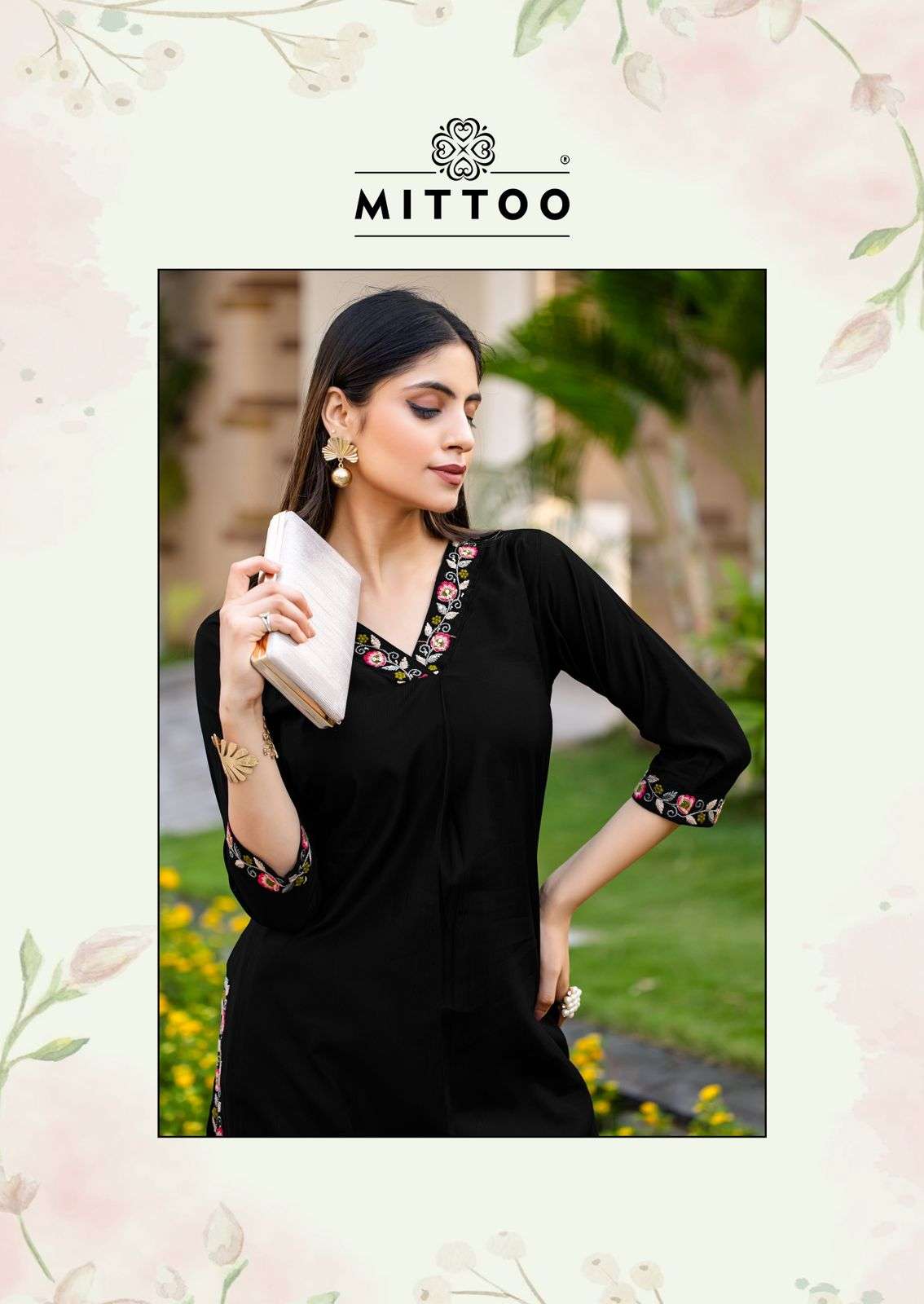 ANSUYA BY MITTOO IN GADWAL FAB TOP AND BOTTOM WITH THREAD & HANDWORK 