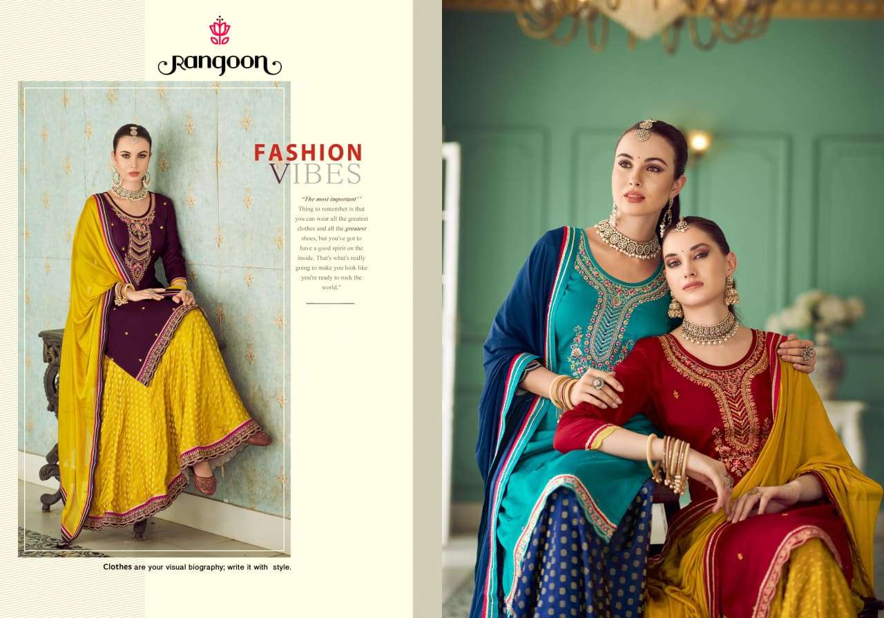 APSARA VOL-8 BY RANGOON IN JAM SILK WITH KHATLI HANDWORK MIRROR WITH COTTON MAL INNER 